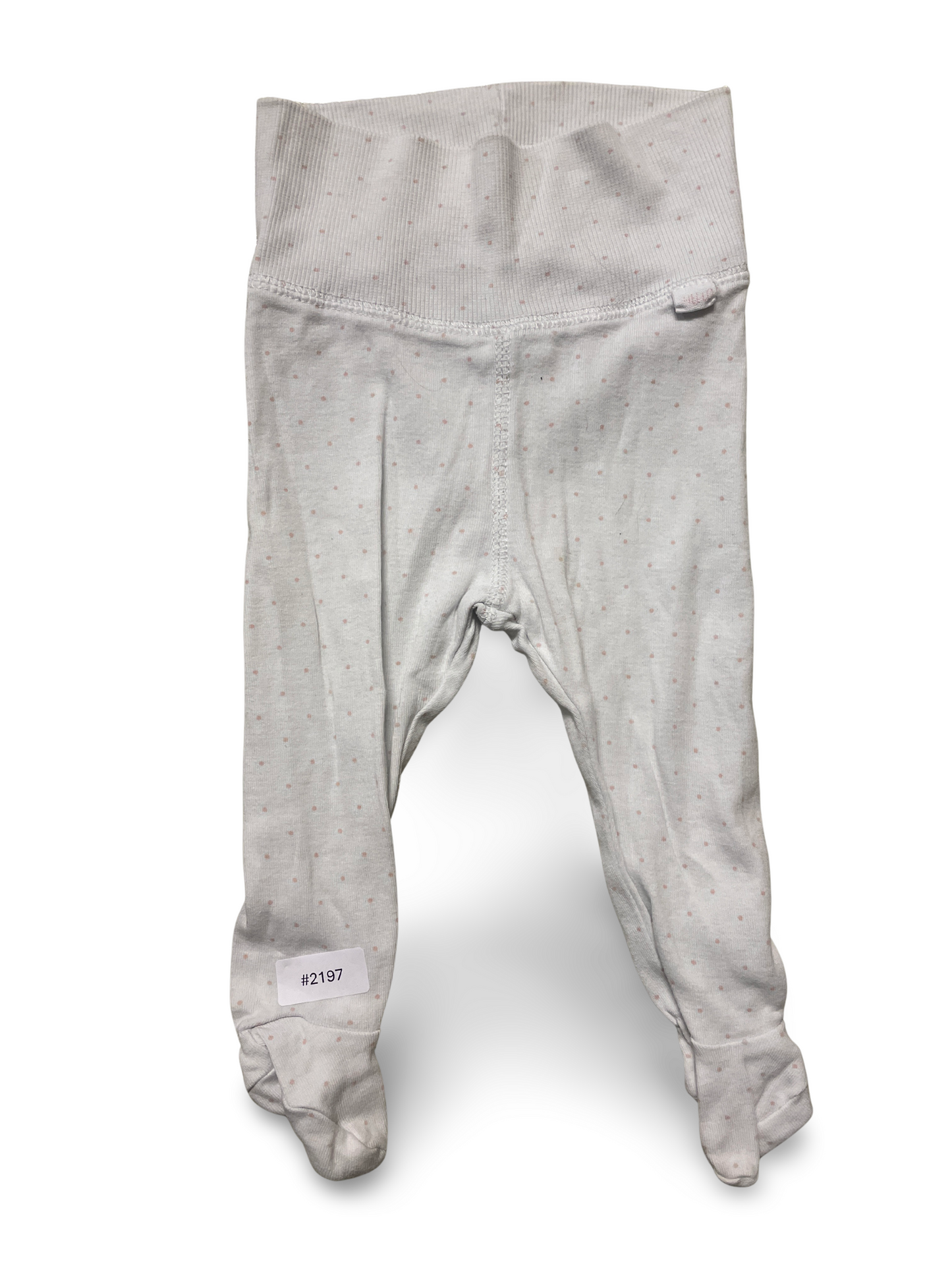 Weisse Strumpfhose mit rosa Punkten - Gr. 68