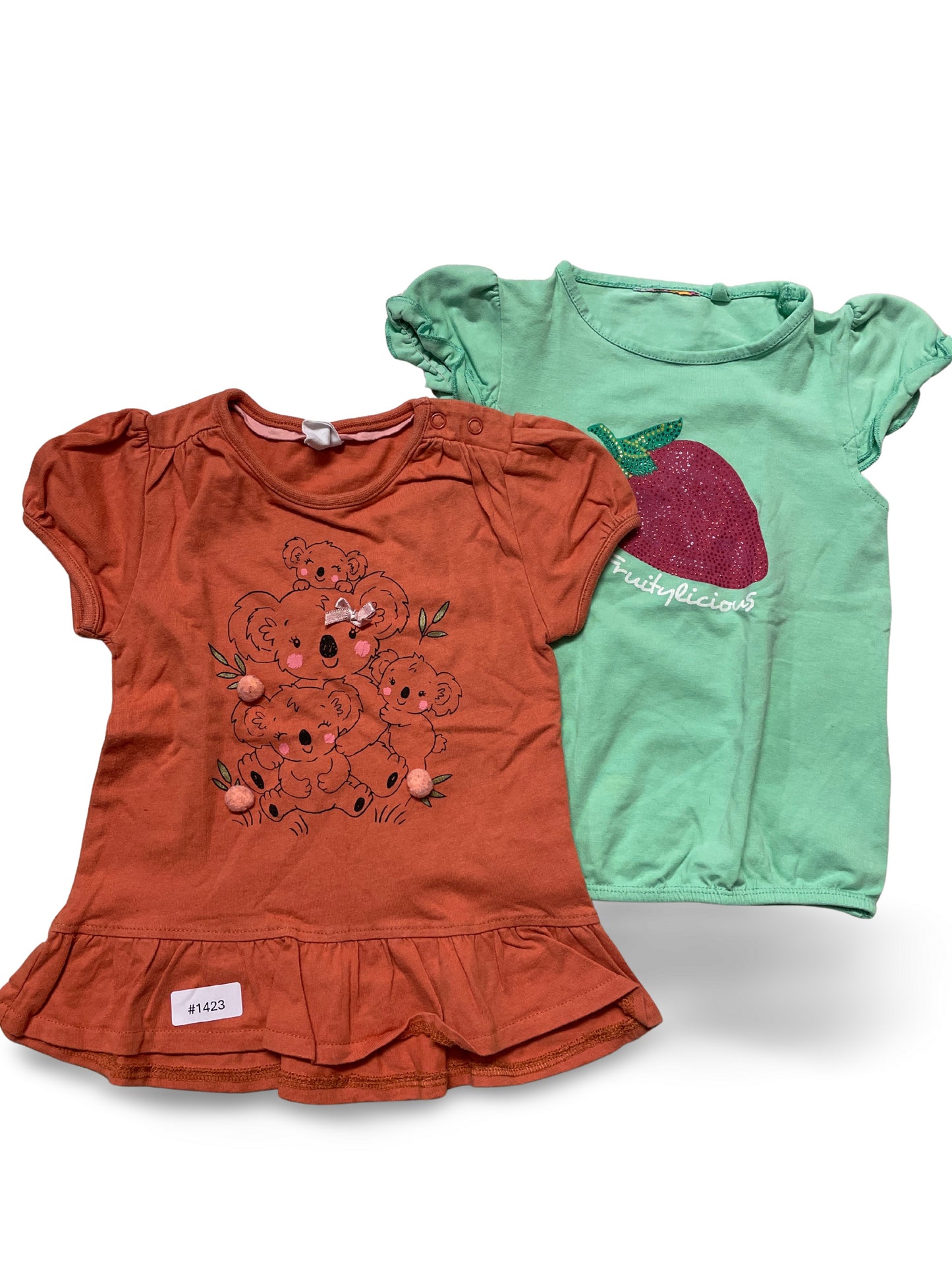 2er Bundle T-Shirt mit Erdbeer-Motiv - Gr. 80