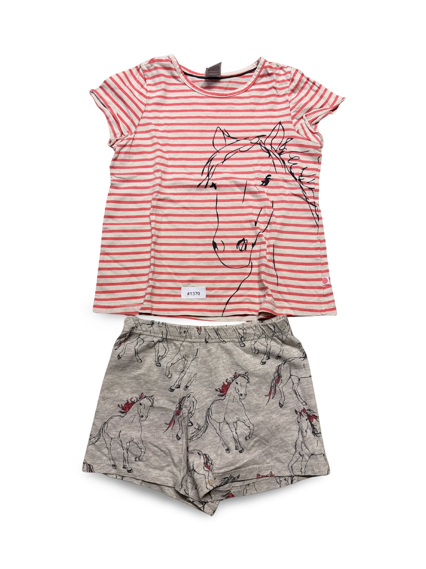 2er Set T-Shirt und Shorts mit Pferdemotiv - Gr. 116