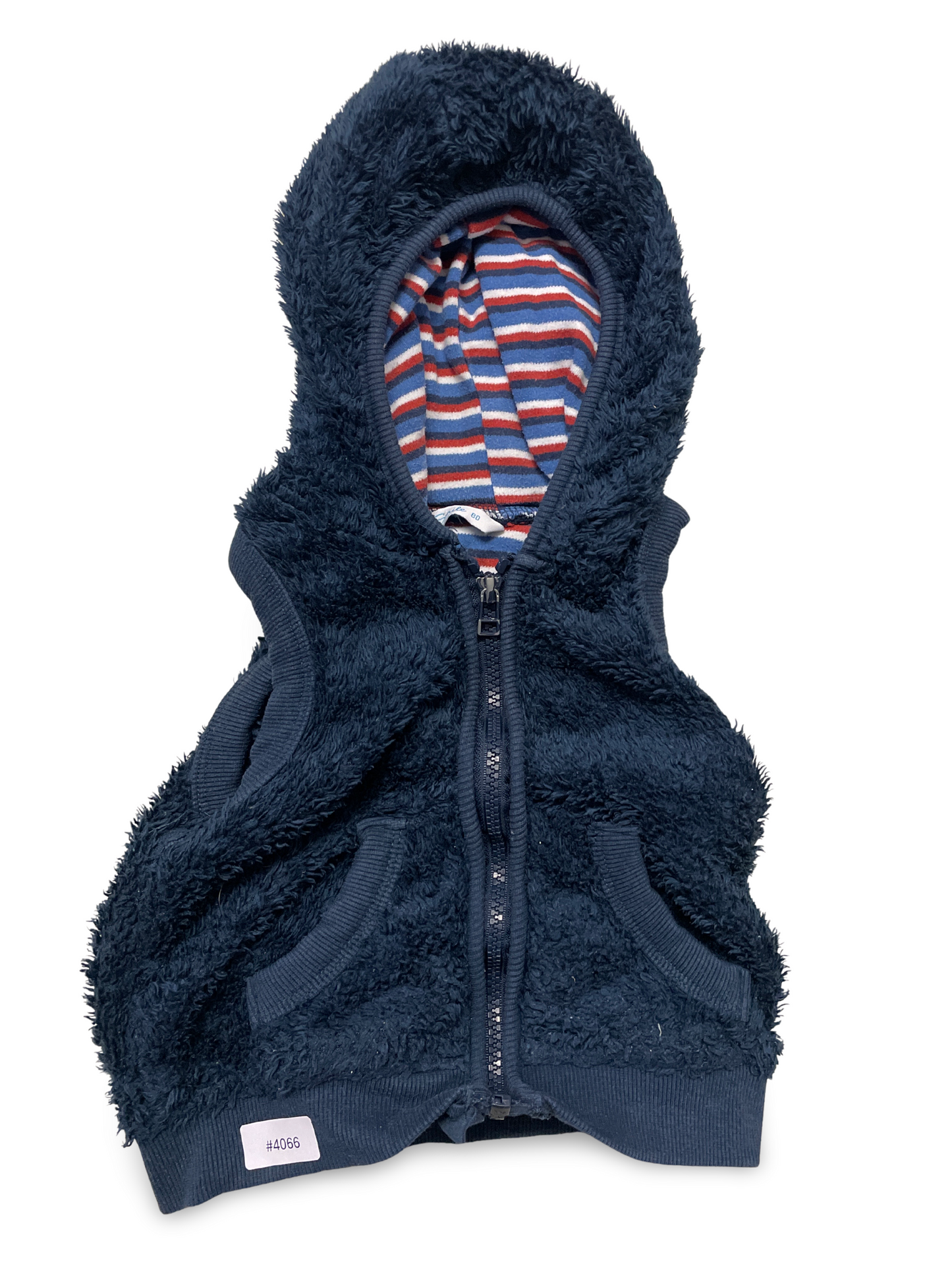 Flauschige Kapuzenweste mit Reissverschluss - Gr. 80