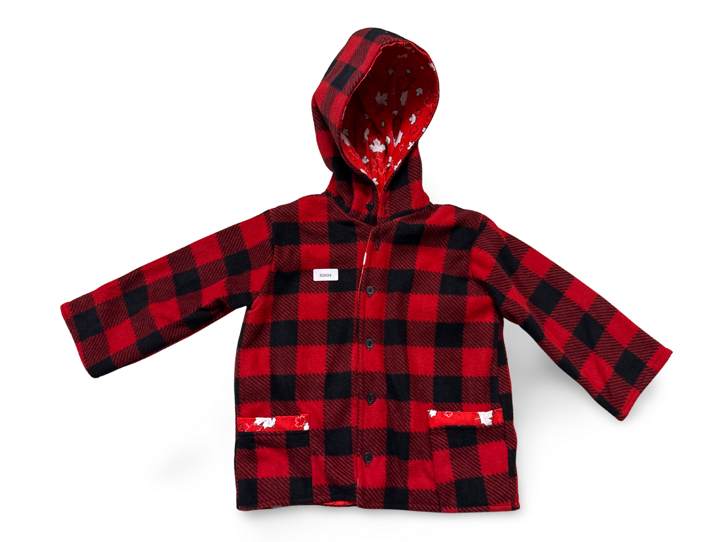 Kapuzenjacke kariert rot-schwarz - Gr. 122