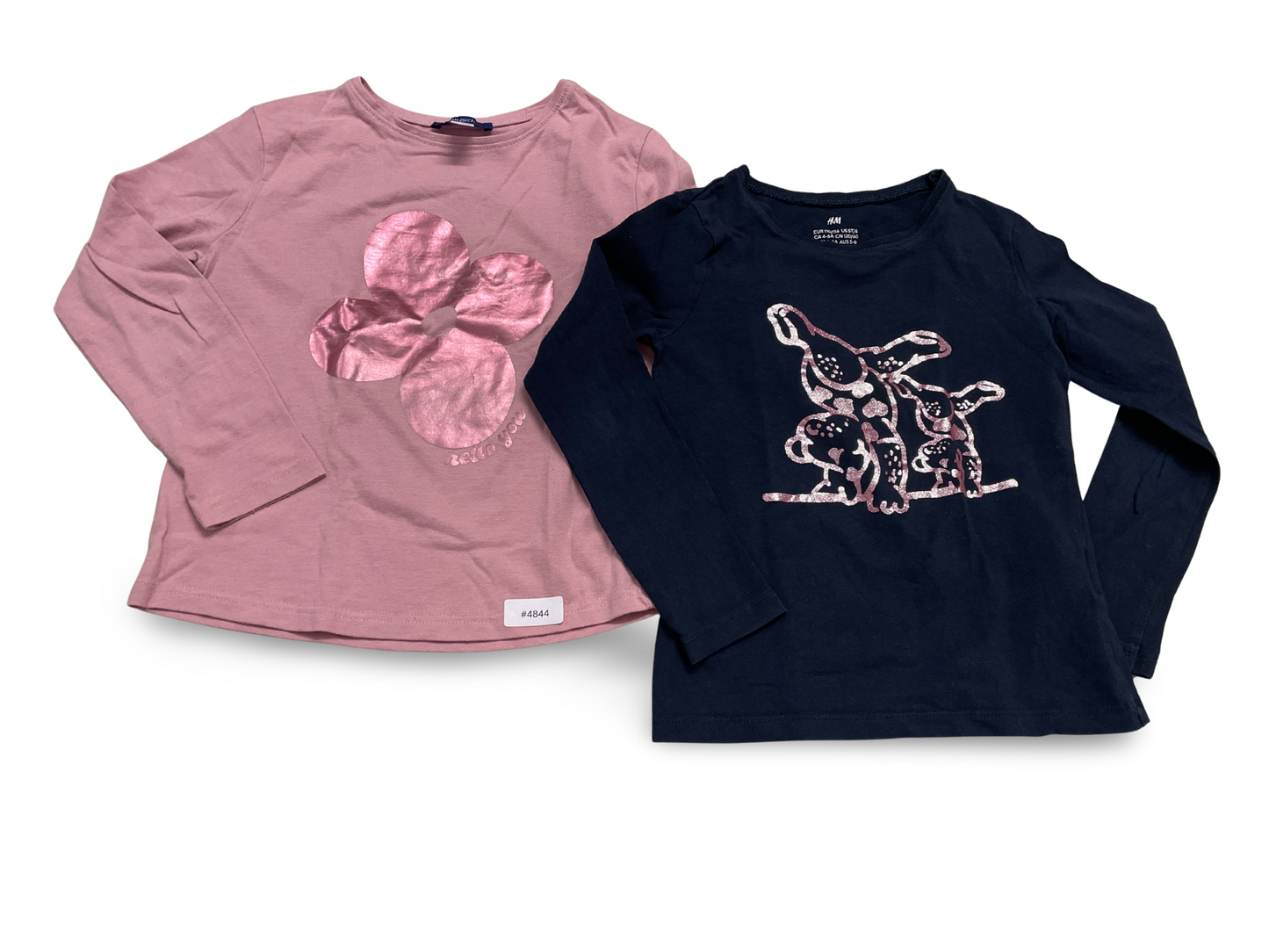 2er Bundle Langarmshirts mit Glitzerprint - Gr. 110