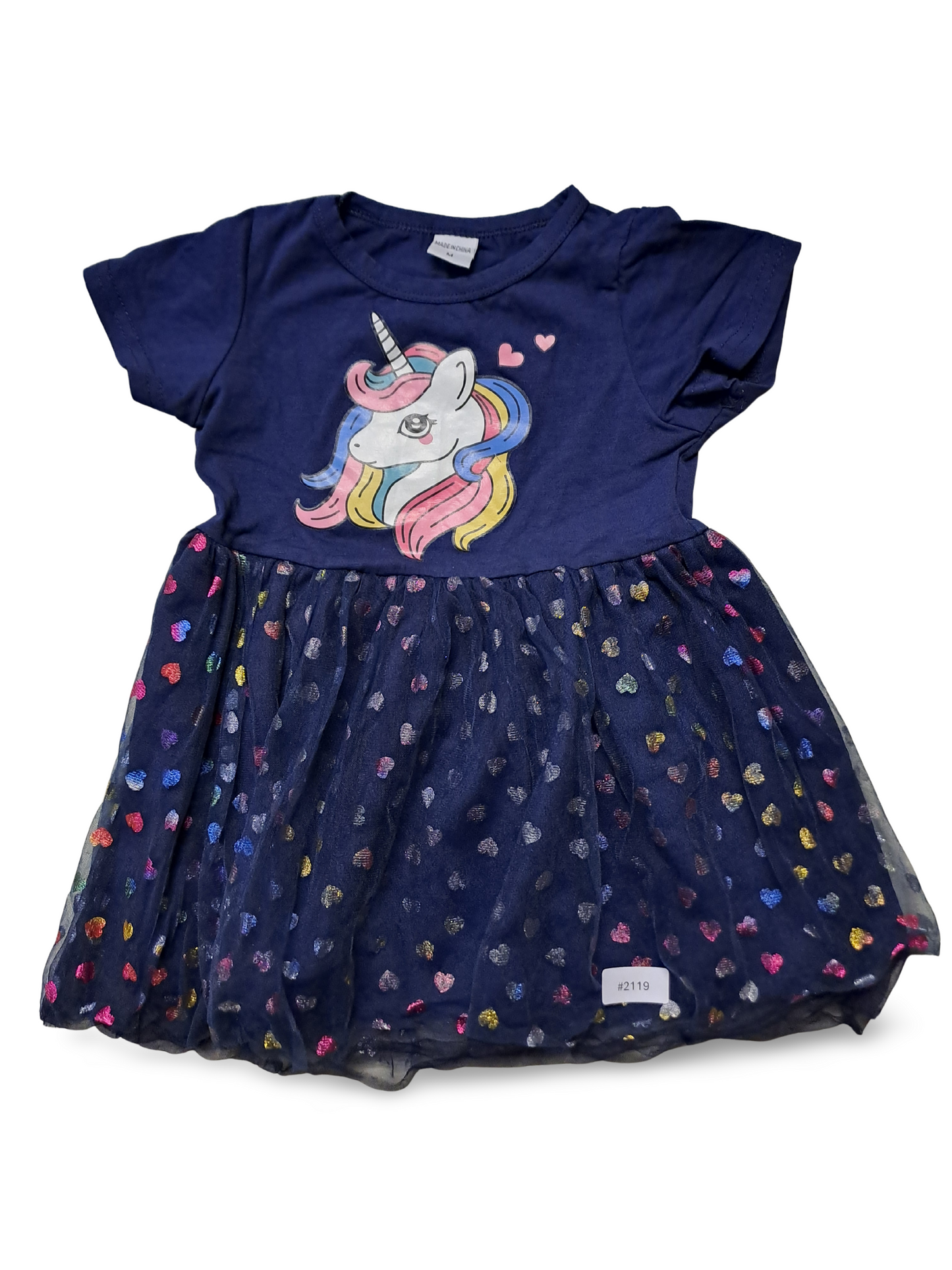 Mädchenkleid Einhorn mit Tüllrock - Gr. 86