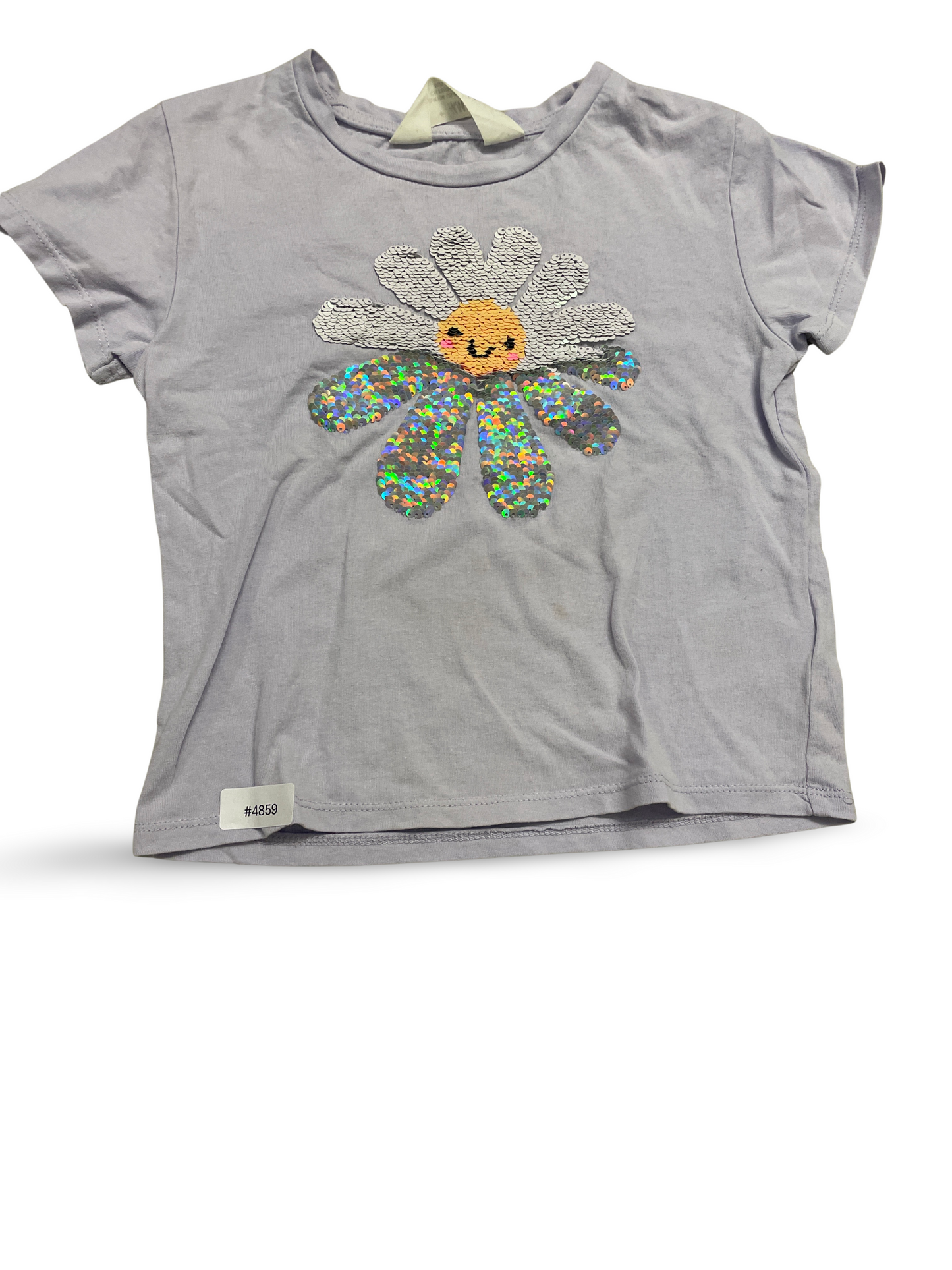 T-Shirt mit Pailletten-Gänseblümchen - Gr. 104