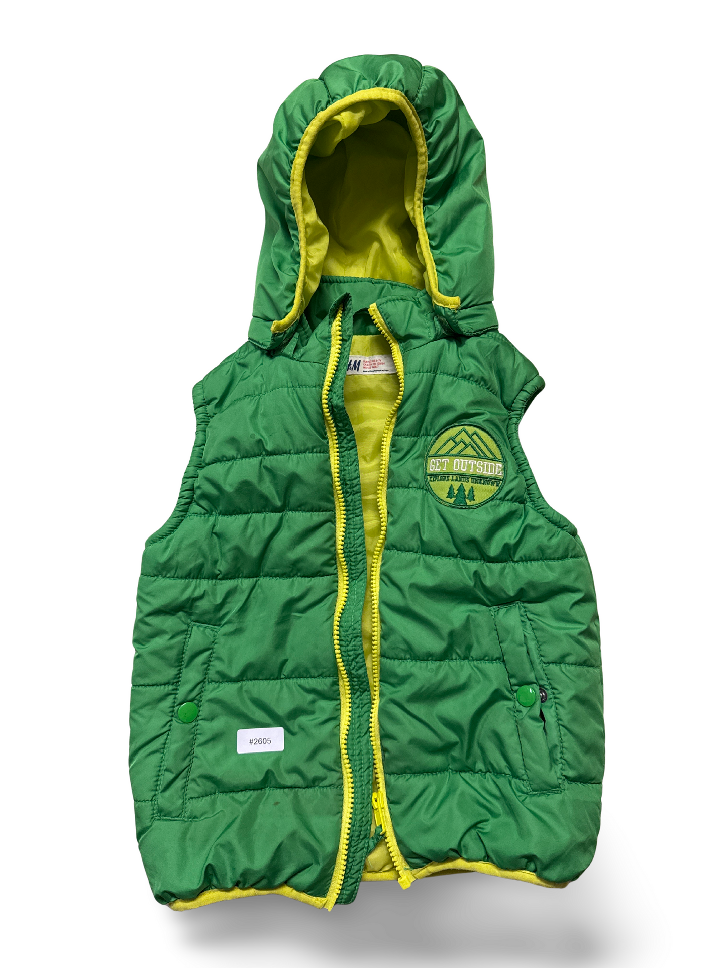 Steppweste mit Kapuze Grün - Gr. 122