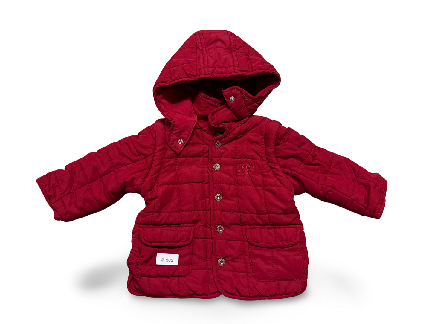 Rote Steppjacke mit Kapuze - Gr. 68