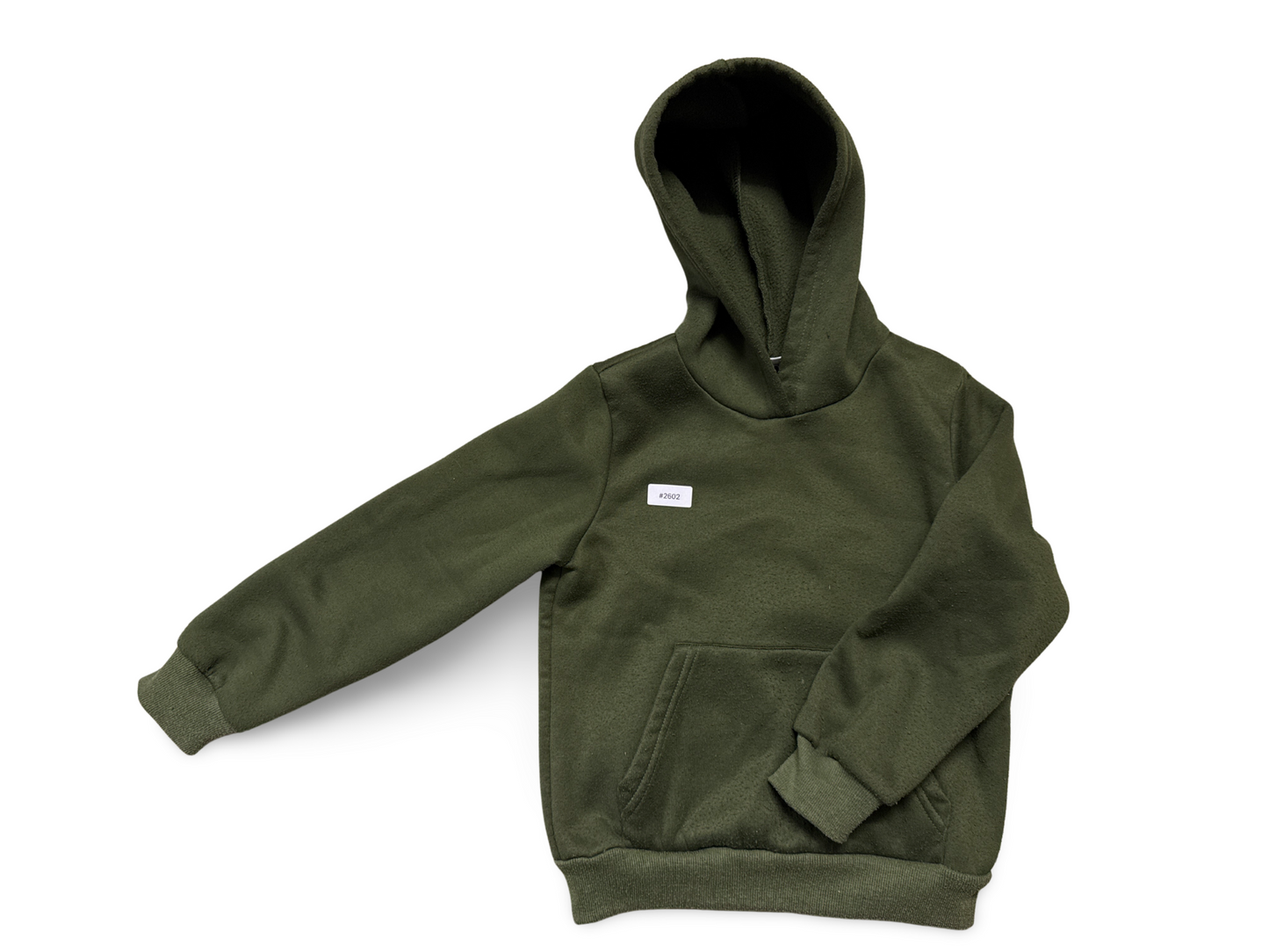 Kapuzenpullover Fleece Olivgrün - Gr. 122