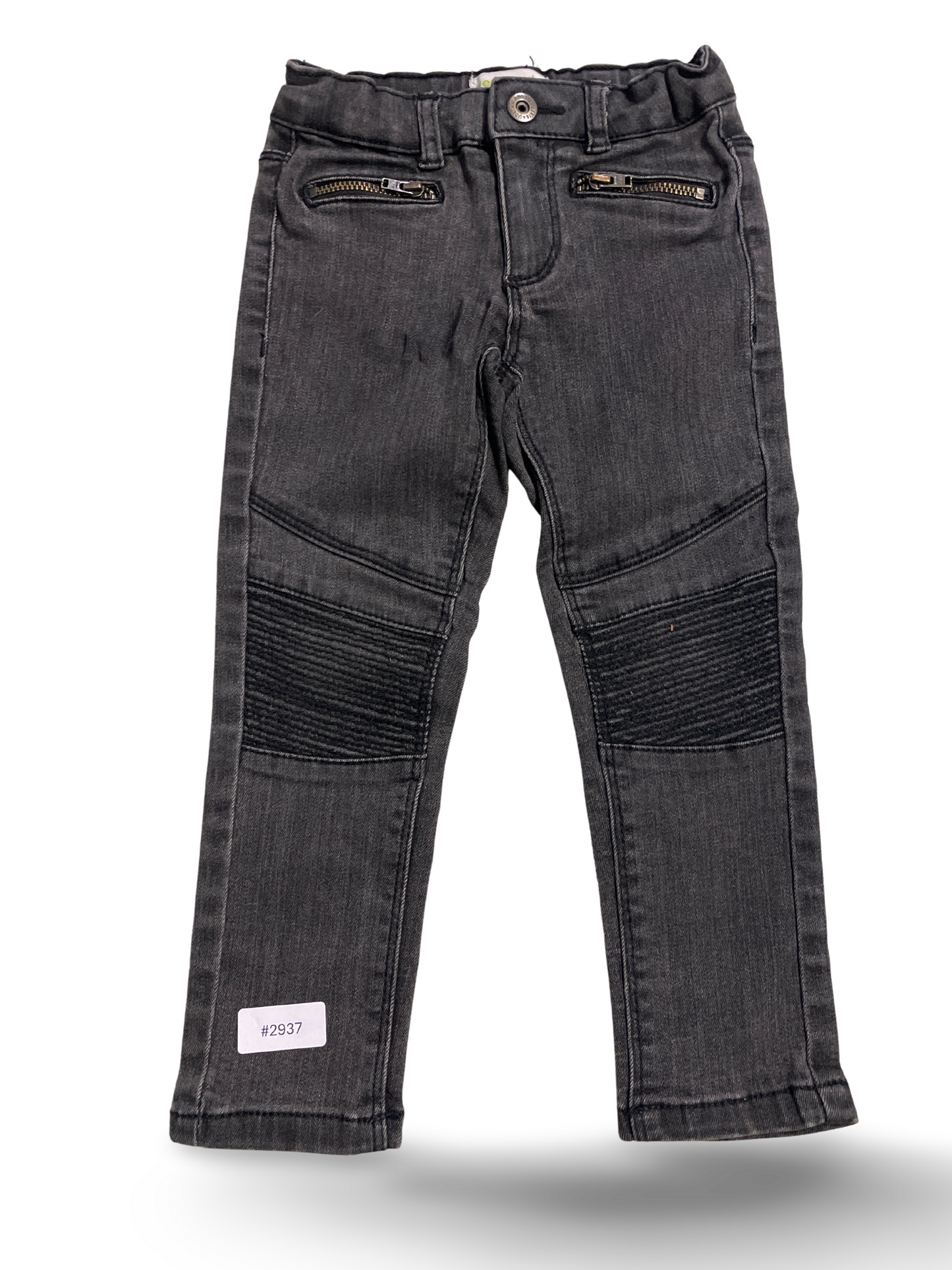 Jeanshose dunkelgrau mit Reissverschlusstaschen - Gr. 98