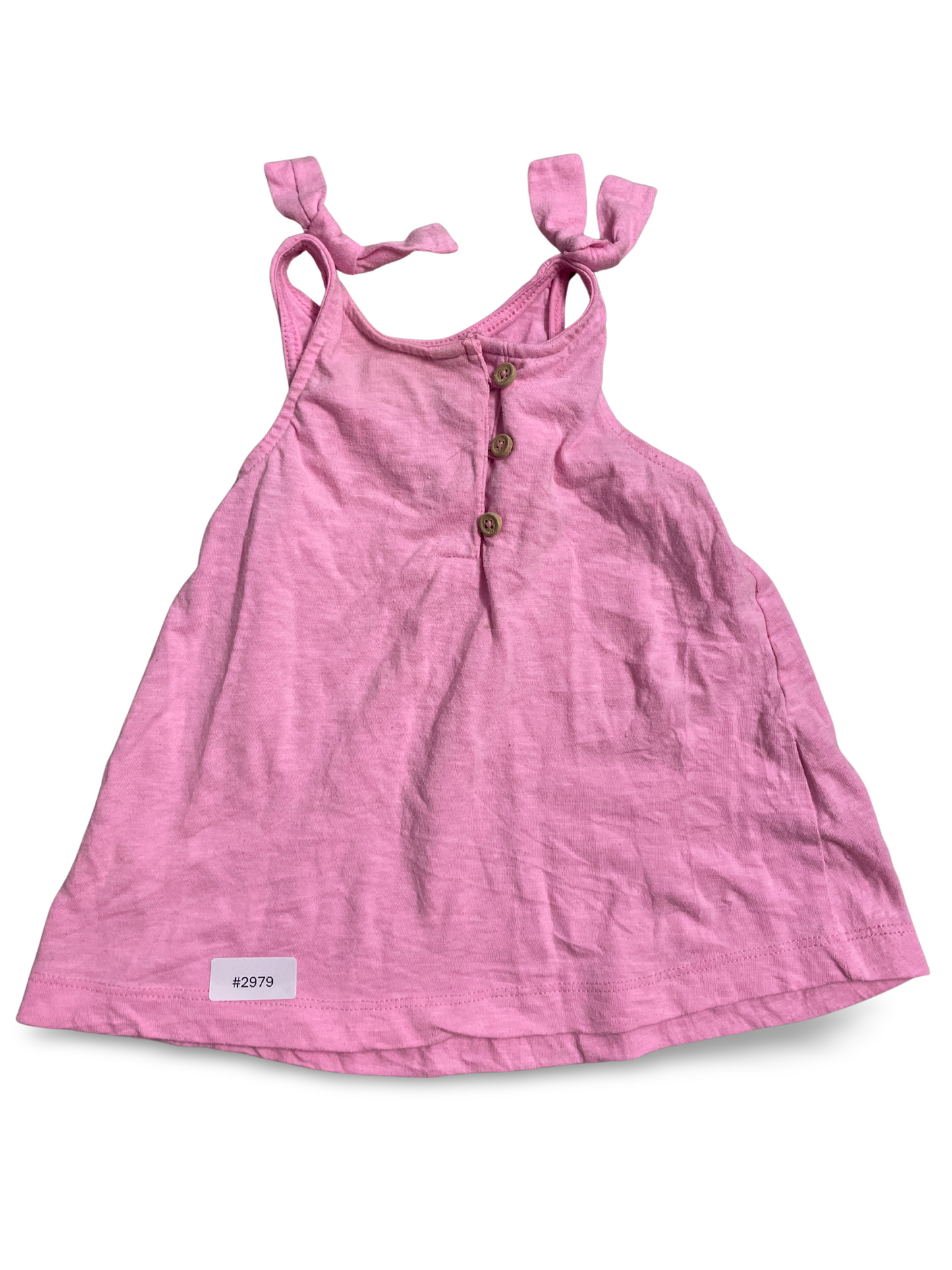 Rosa Trägerkleid mit Knopfleiste - Gr. 86