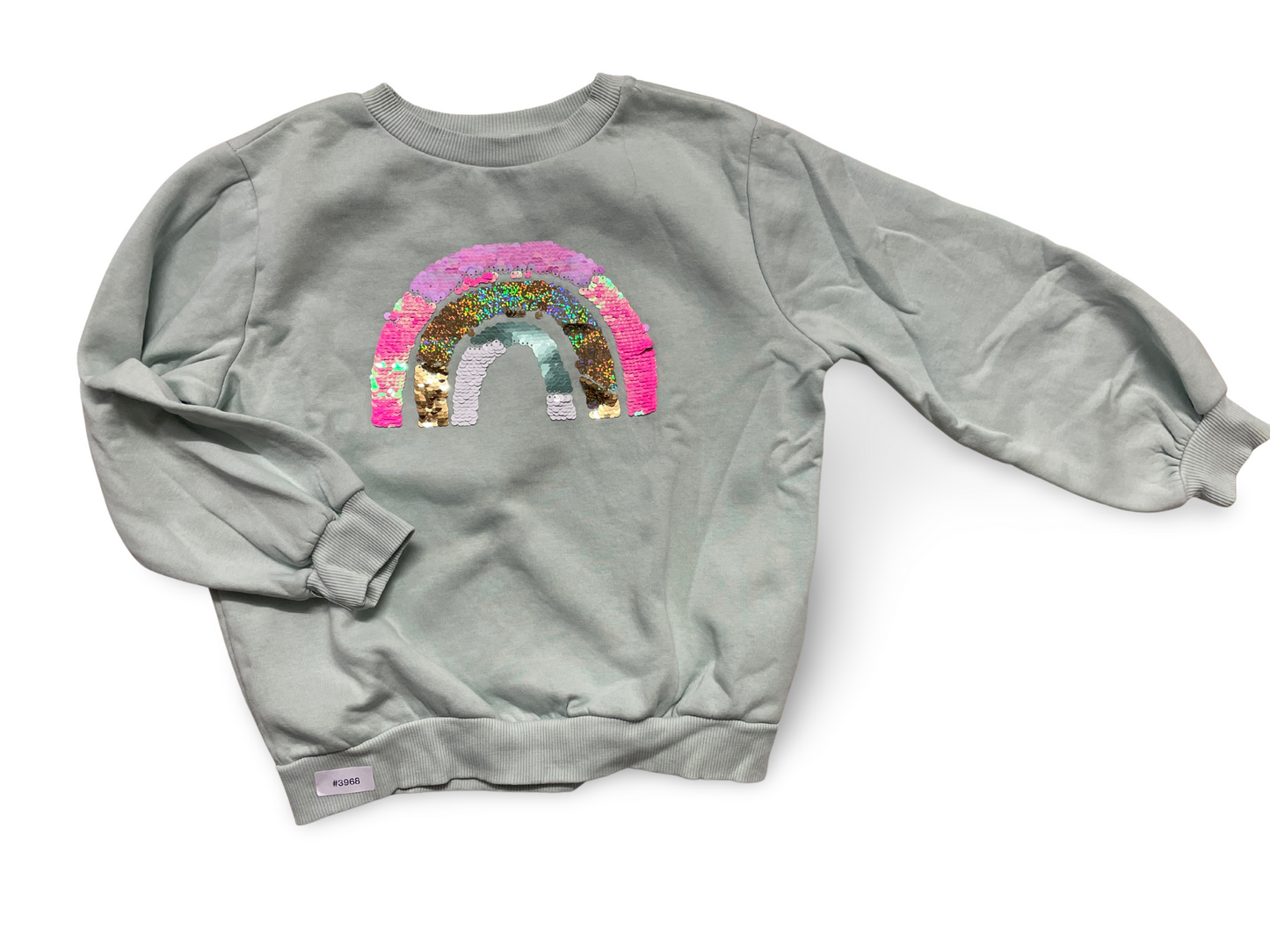 Sweatshirt mit Paillettenregenbogen - Gr. 122