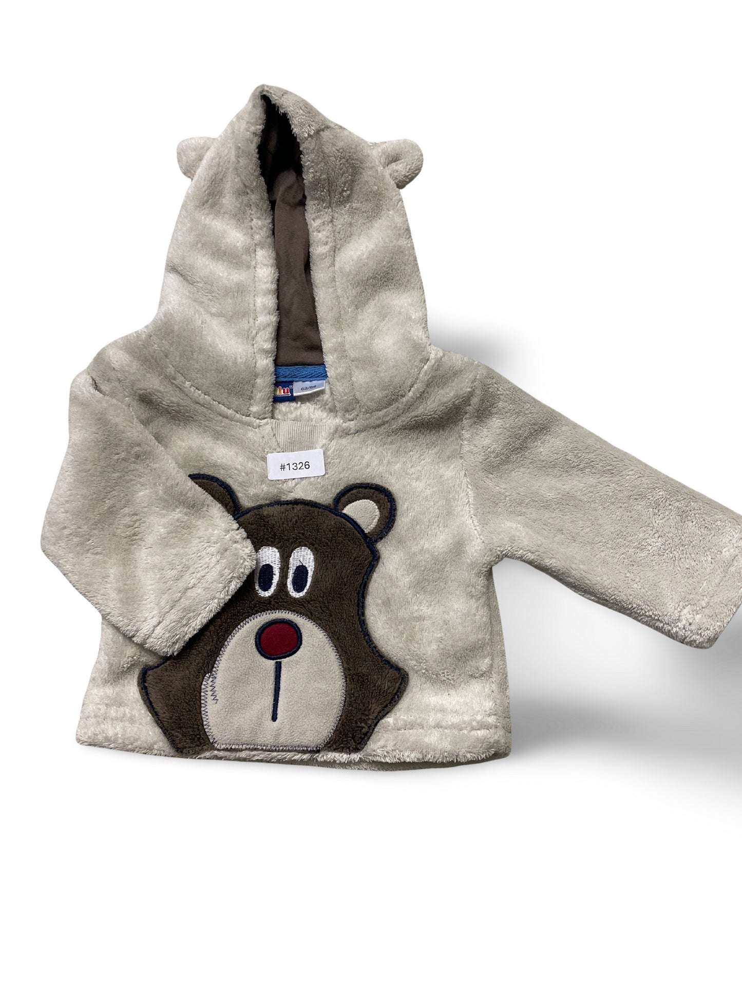 Kapuzenpullover mit Bärenmotiv - Gr. 68
