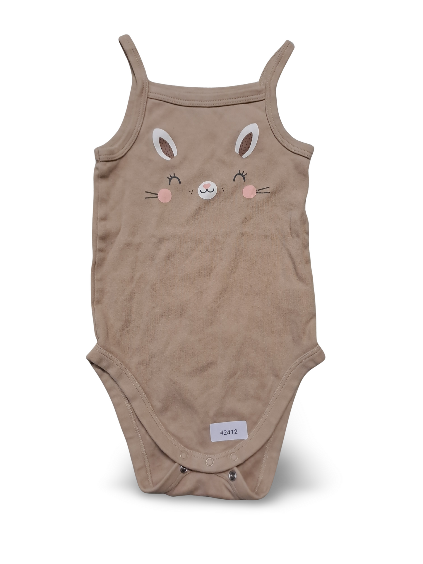 Spaghettiträger Body mit Hasenmotiv - Gr. 98