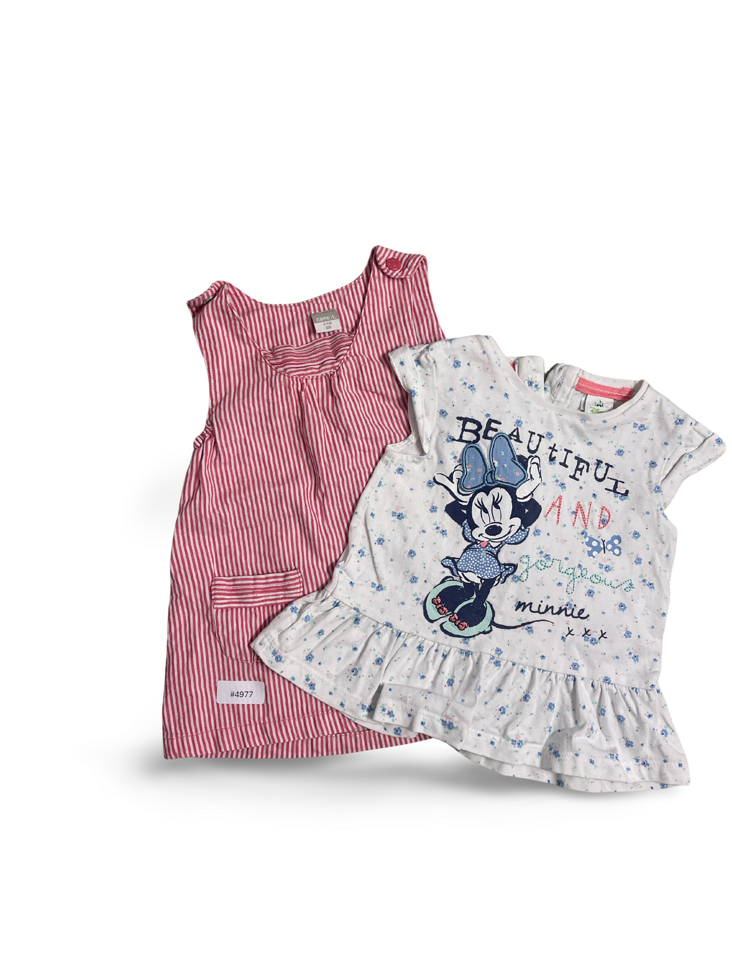 2er Bundle Kleider rosa gestreift und mit Minnie-Motiv - Gr. 68