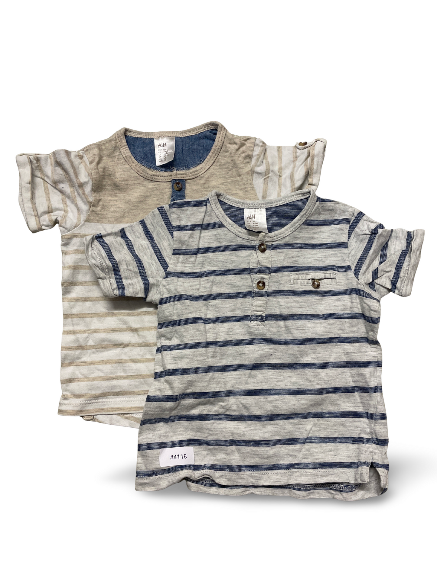 2er Bundle Kurzarm T-Shirts gestreift - Gr. 68