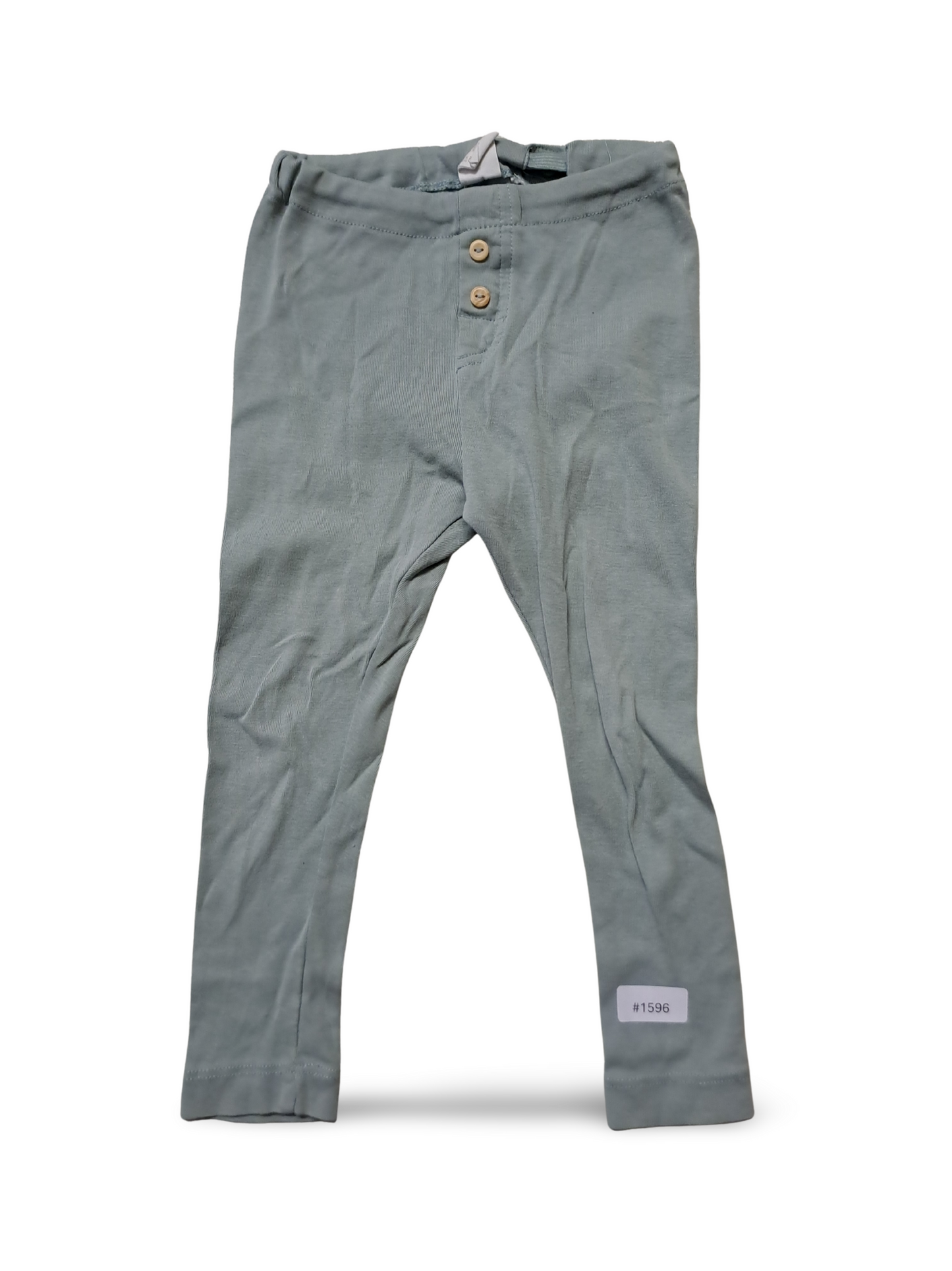 Hellgrüne Leggings mit Knopfleiste - Gr. 98