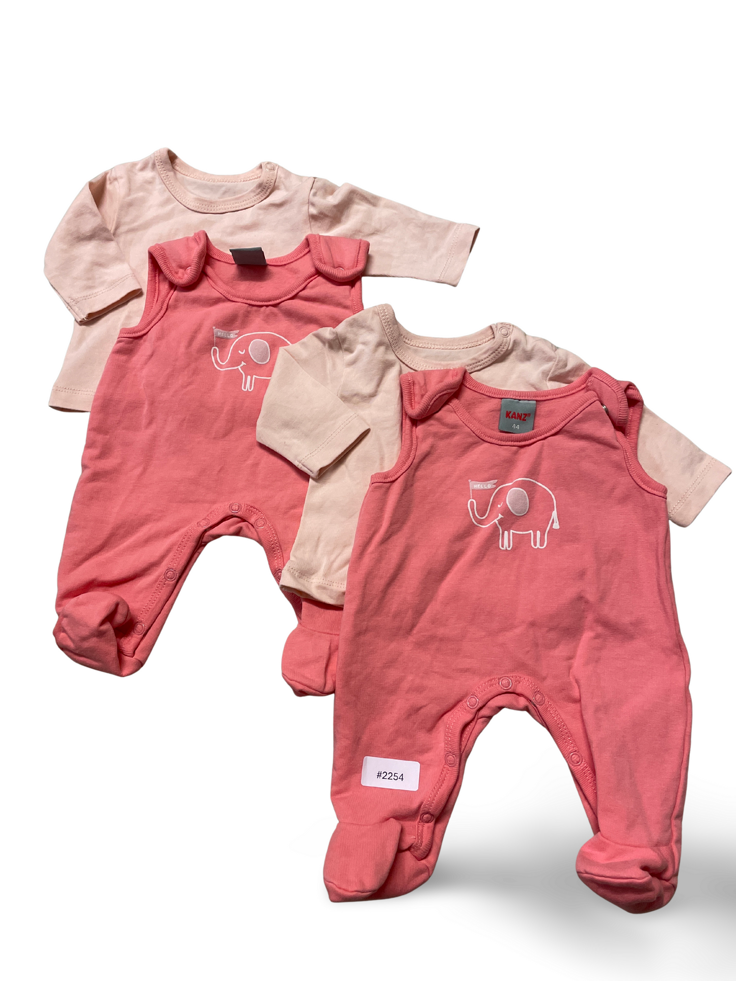 2er Bundle Rosa Strampler mit Elefantenprint - Gr. 50