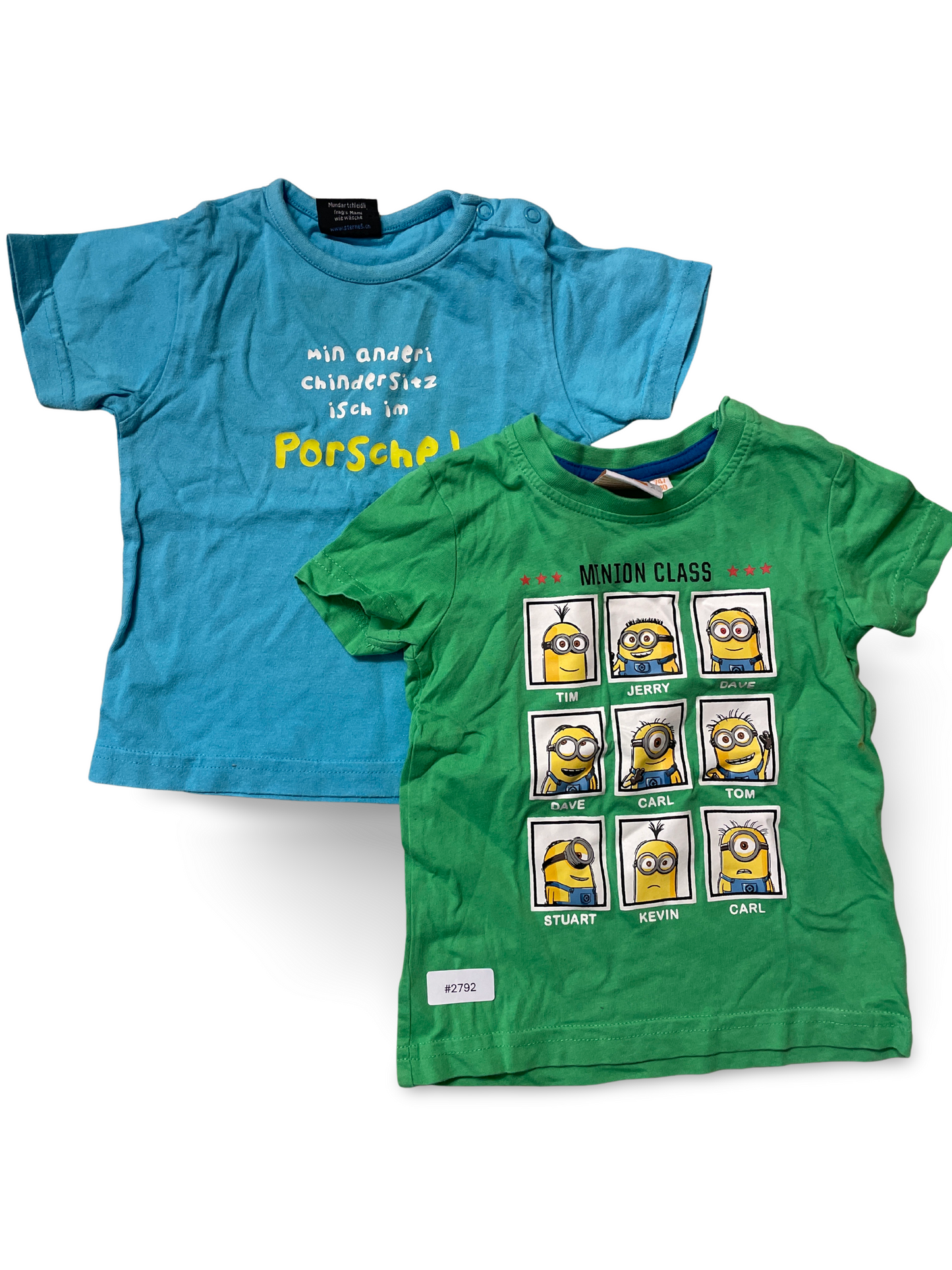2er Bundle T-Shirts mit Minions und Porsche-Spruch - Gr. 74
