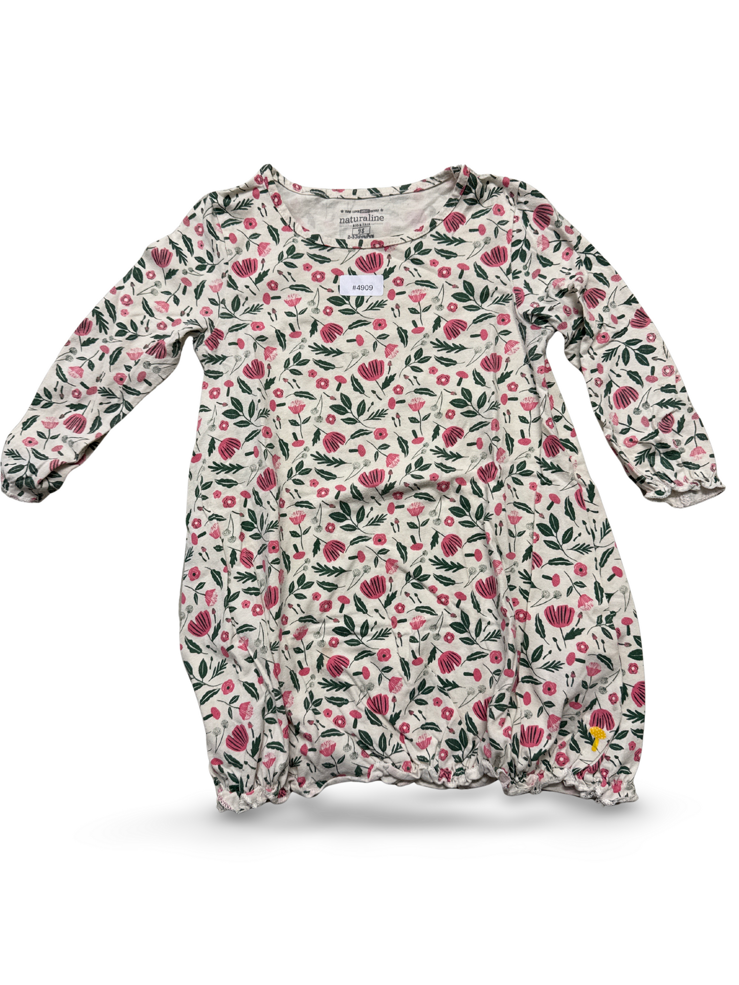 Mädchen Langarmkleid mit Blumenmuster - Gr. 98