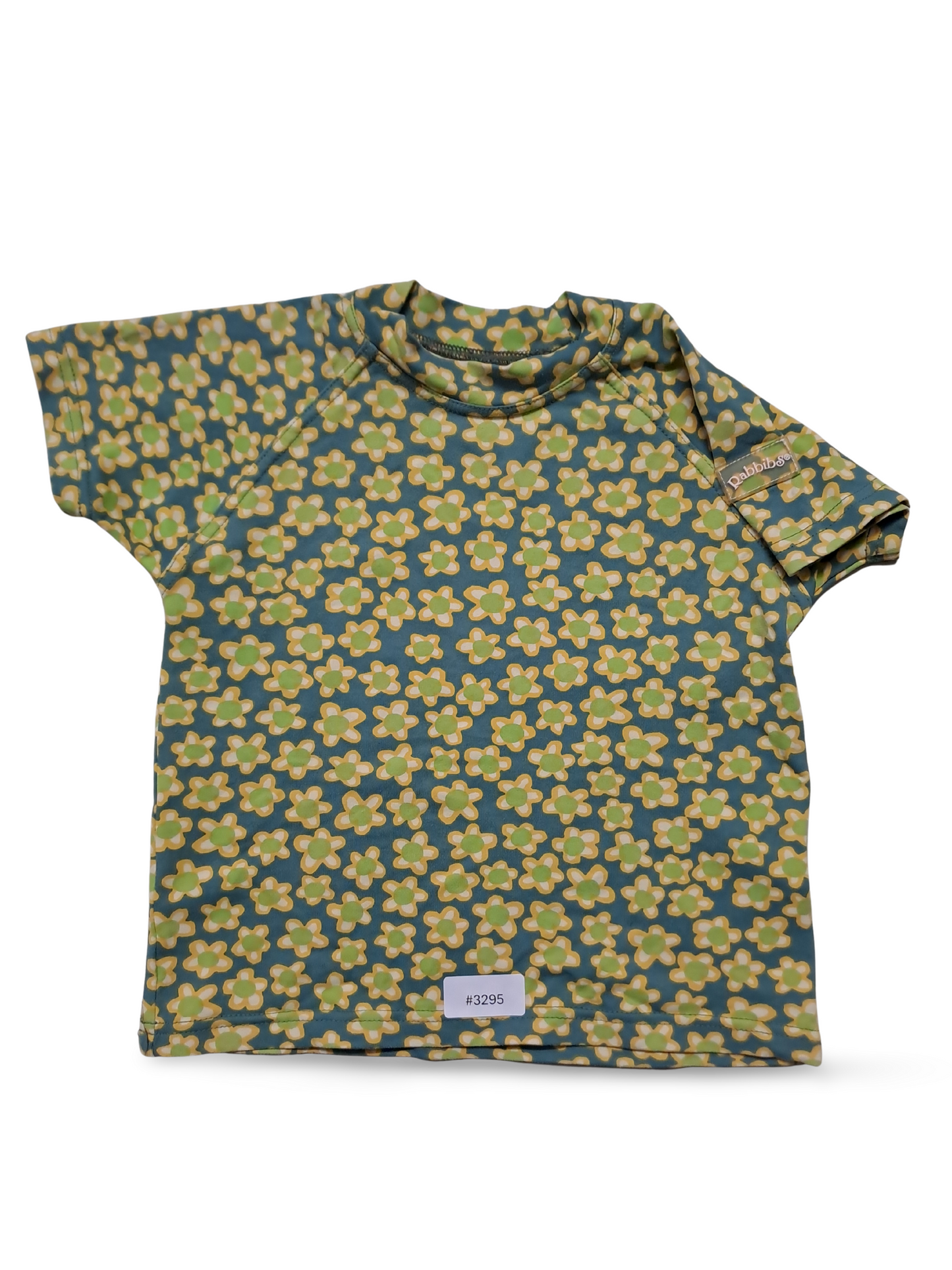 T-shirt à manches courtes vert avec motif floral - Taille 80