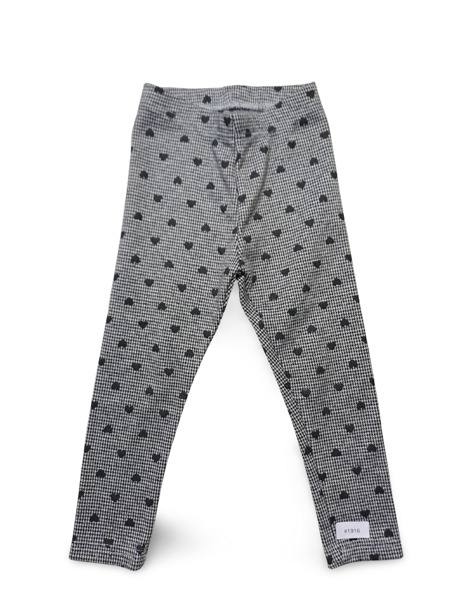 Graue Leggings mit Herzchenmuster - Gr. 104