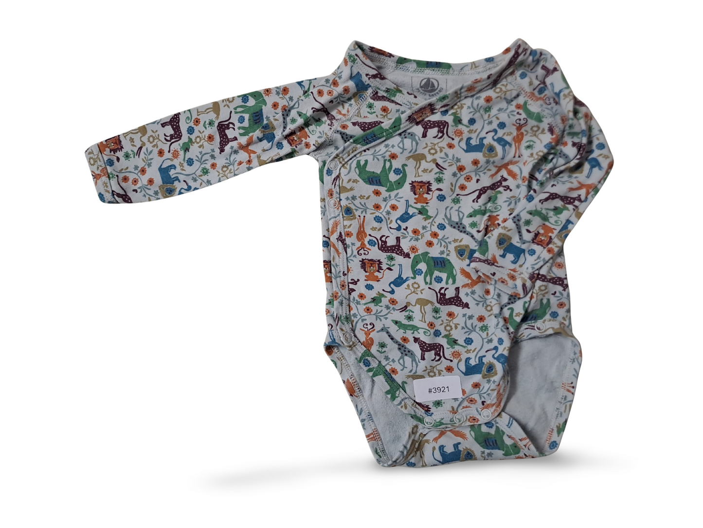 Wickelbody mit Tierprint - Gr. 56