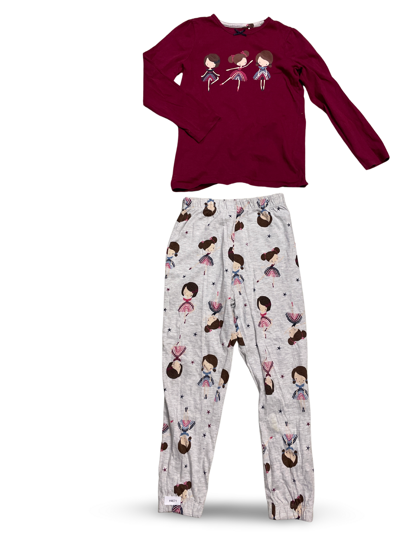 Langarmshirt mit Ballerina und Jogginghose - Gr. 122