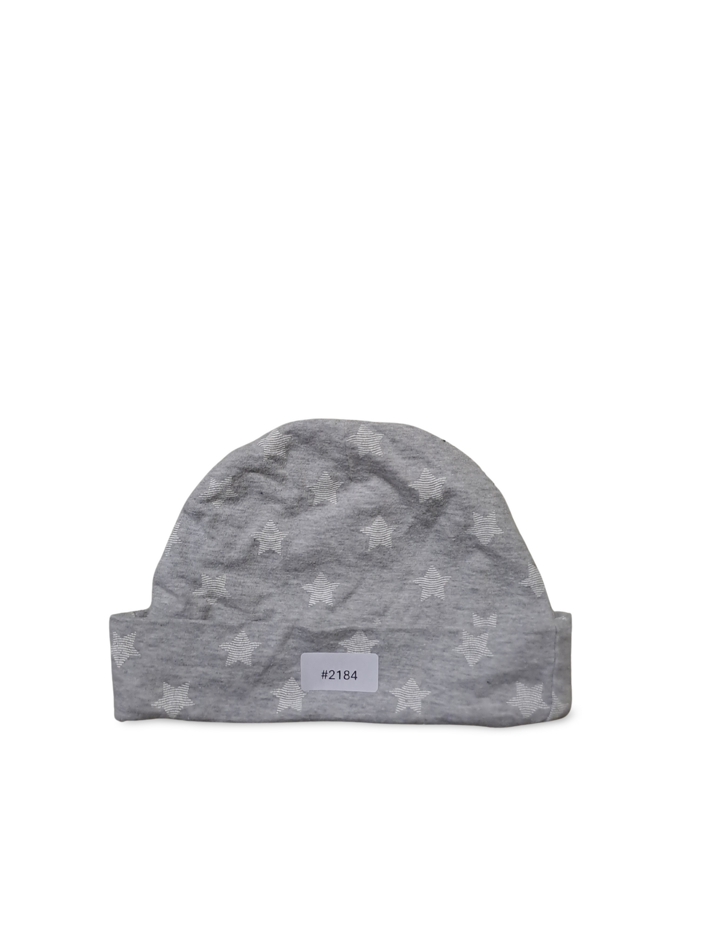 Babymütze grau mit Sternen - Gr. 74