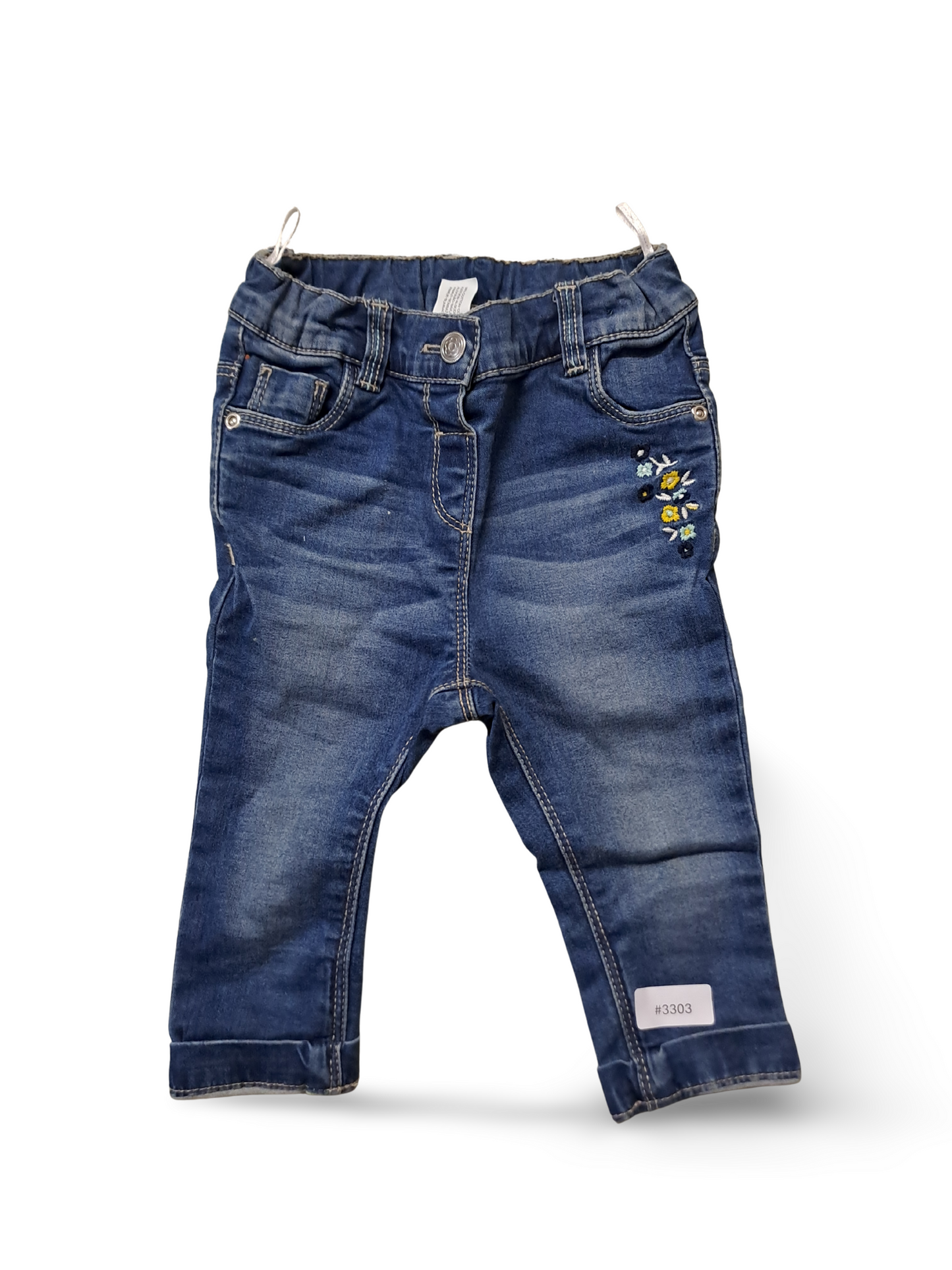 Jeans with floral embroidery - size 74