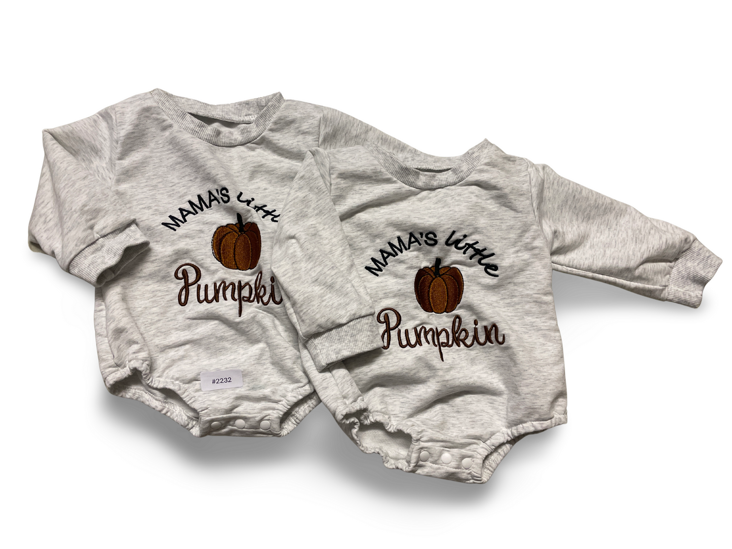 2er Bundle Strampler Weiss mit Kürbis-Stickerei - Gr. 62