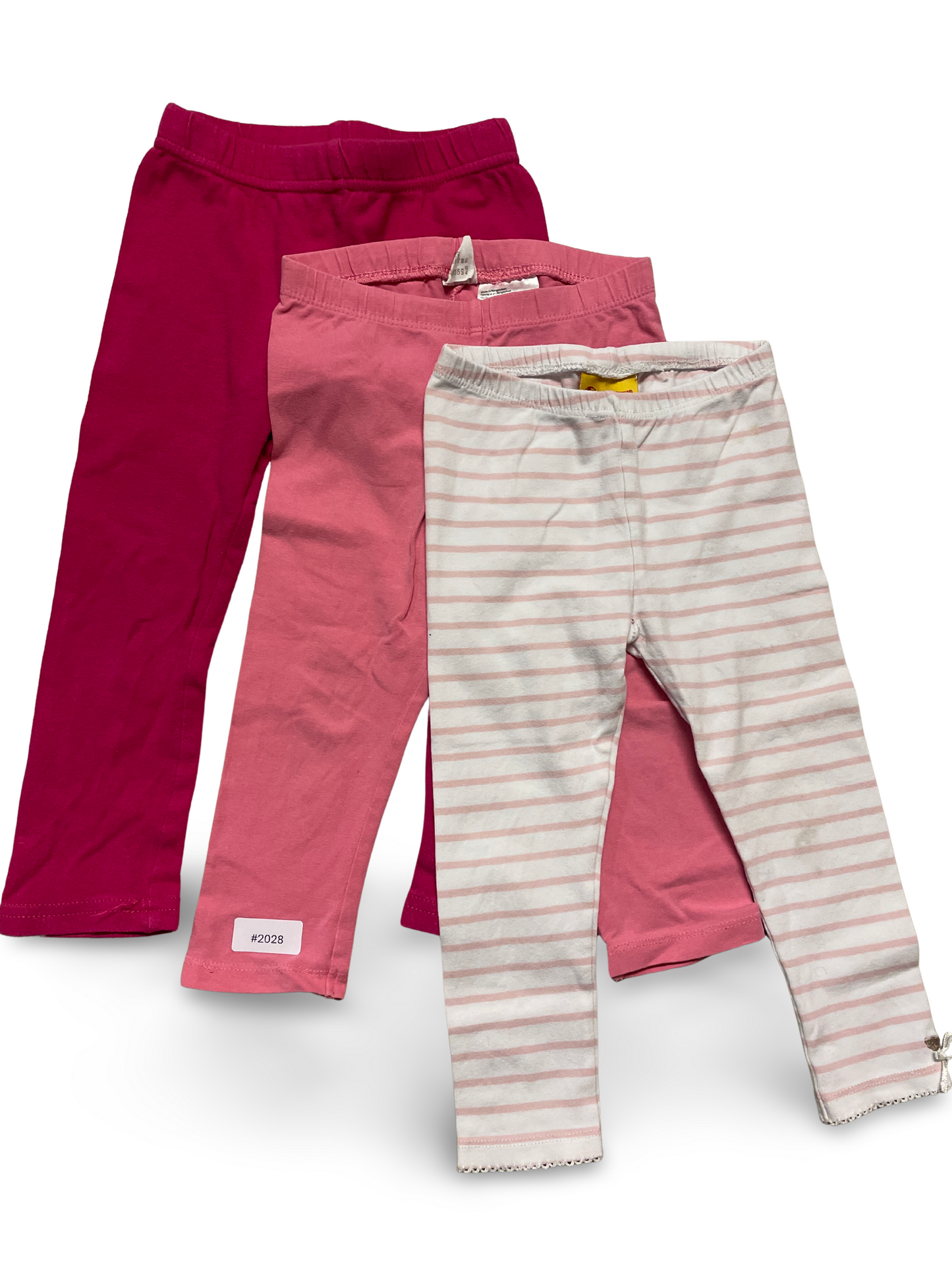 3er Bundle Leggings Rosa, Pink und Gestreift - Gr. 86