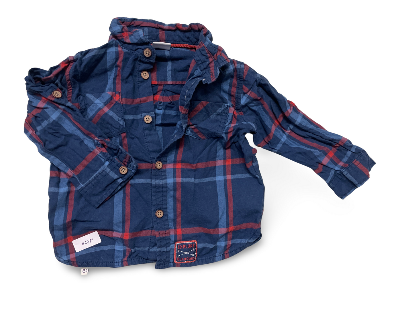 Kariertes Langarmhemd - Gr. 80