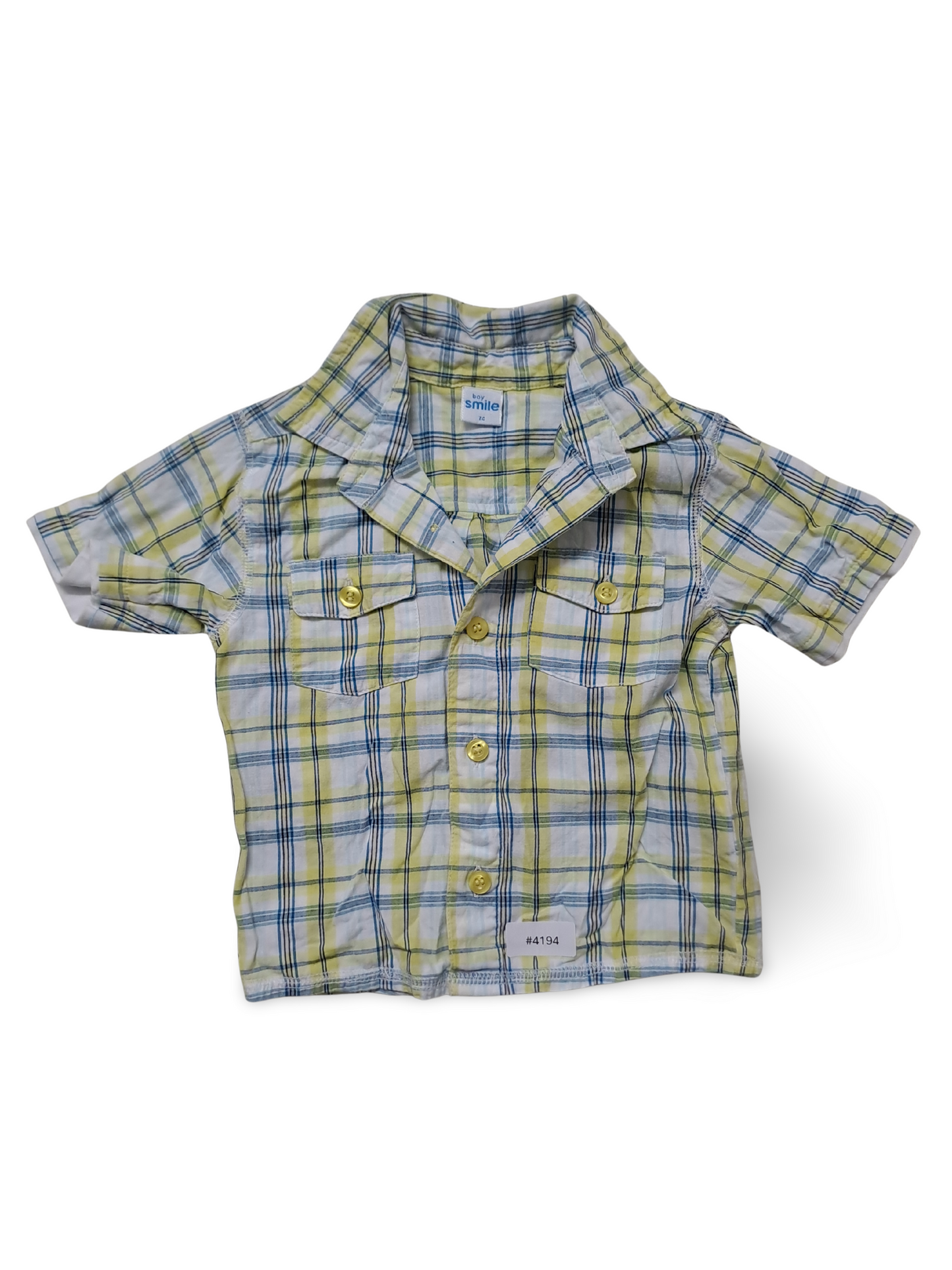 Kariertes Kurzarmhemd - Gr. 74