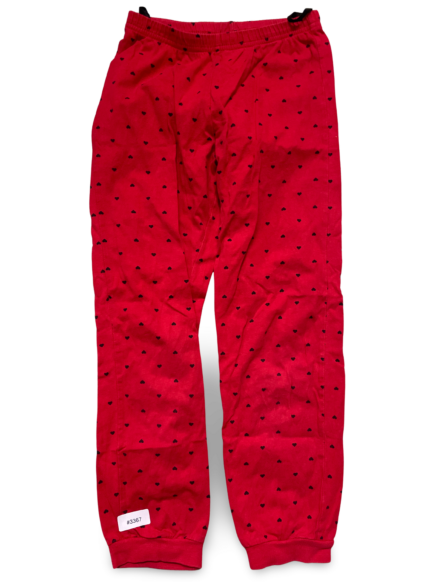 Red jogging pants with hearts - size 122