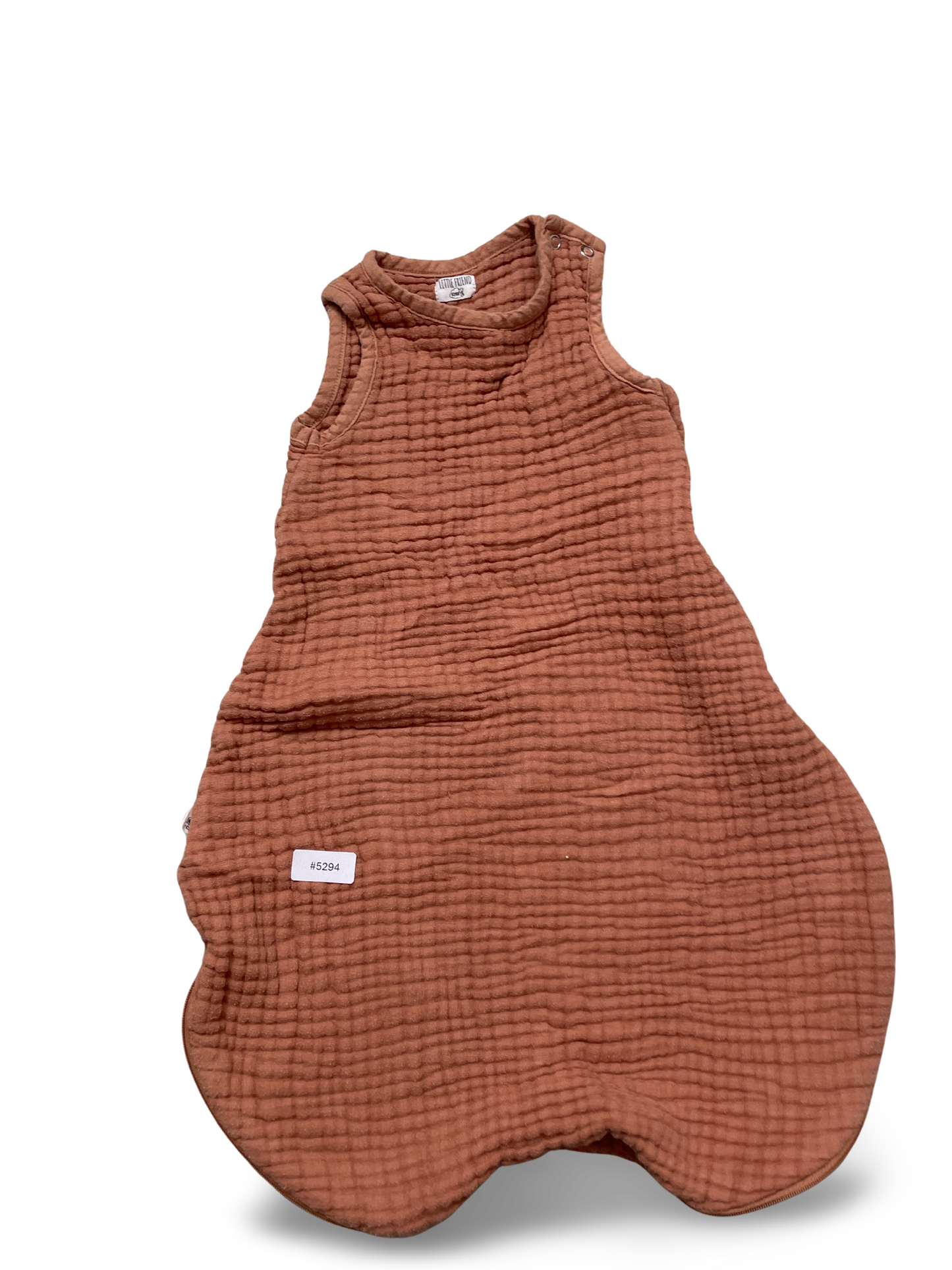 Ärmelloser Babyschlafsack Musselin rostbraun - Gr. 62