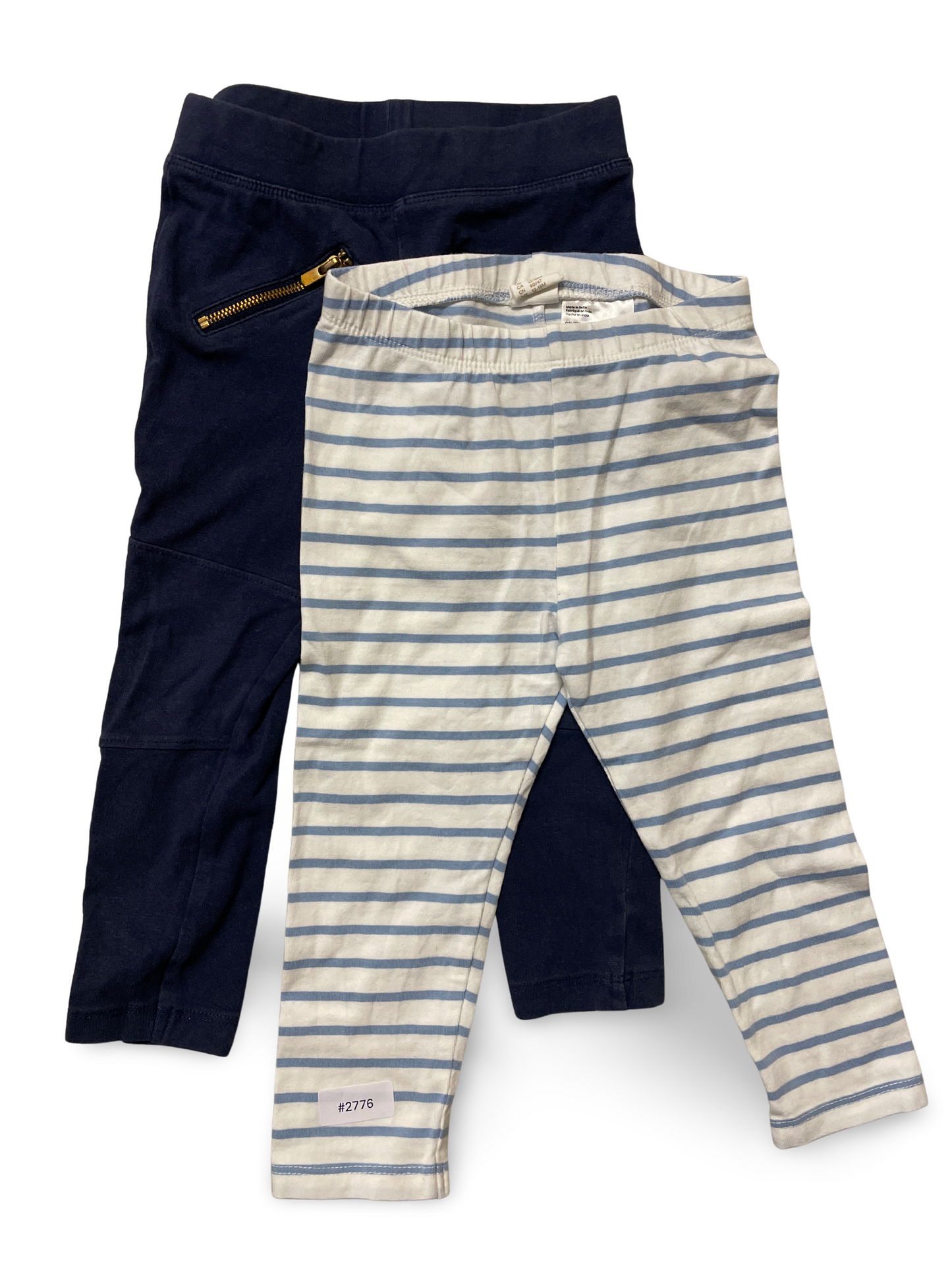 Gestreifte Leggings und dunkelblaue Jogginghose - Gr. 86