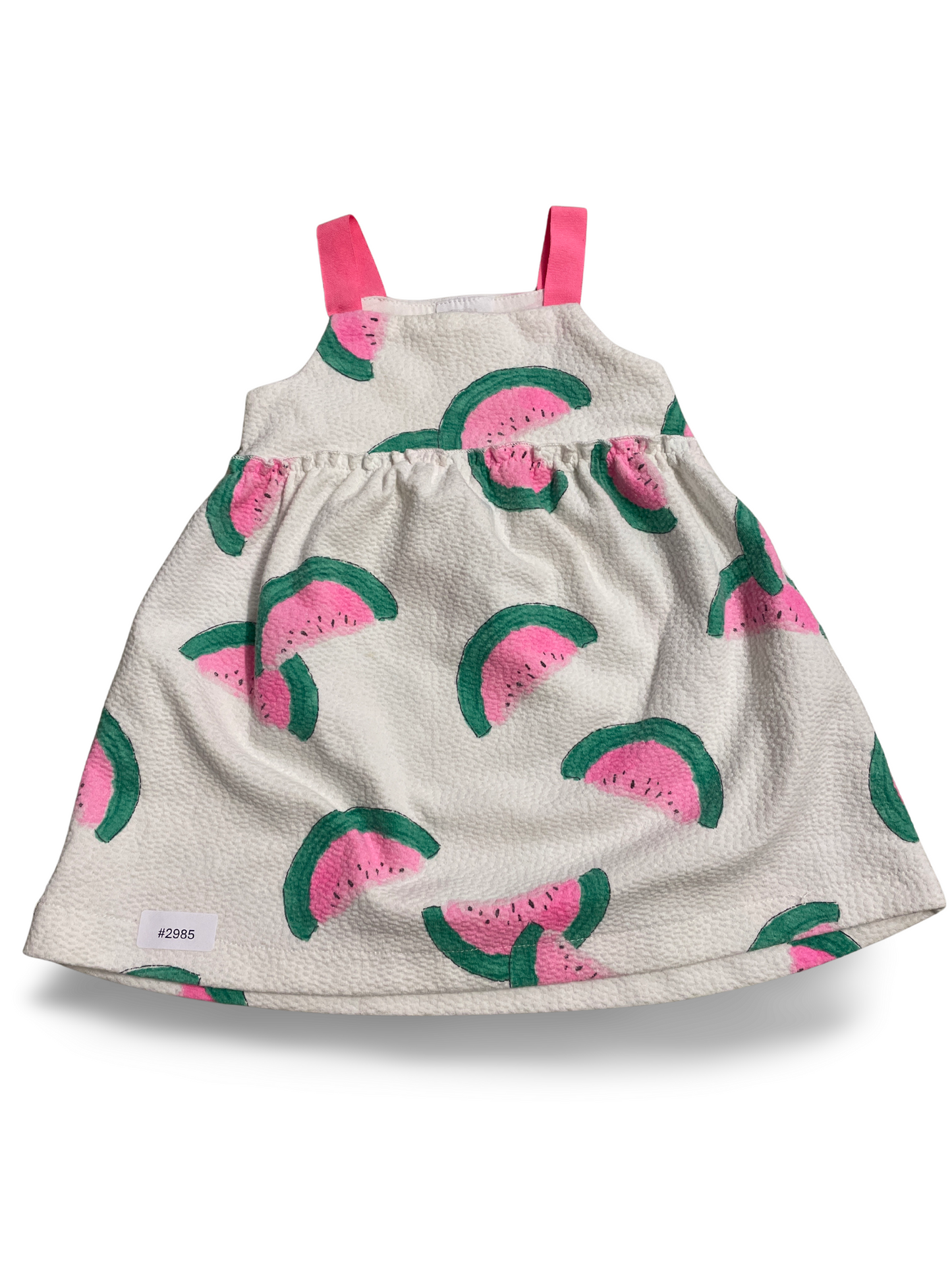 Weisses Trägerkleid mit Melonenprint - Gr. 86