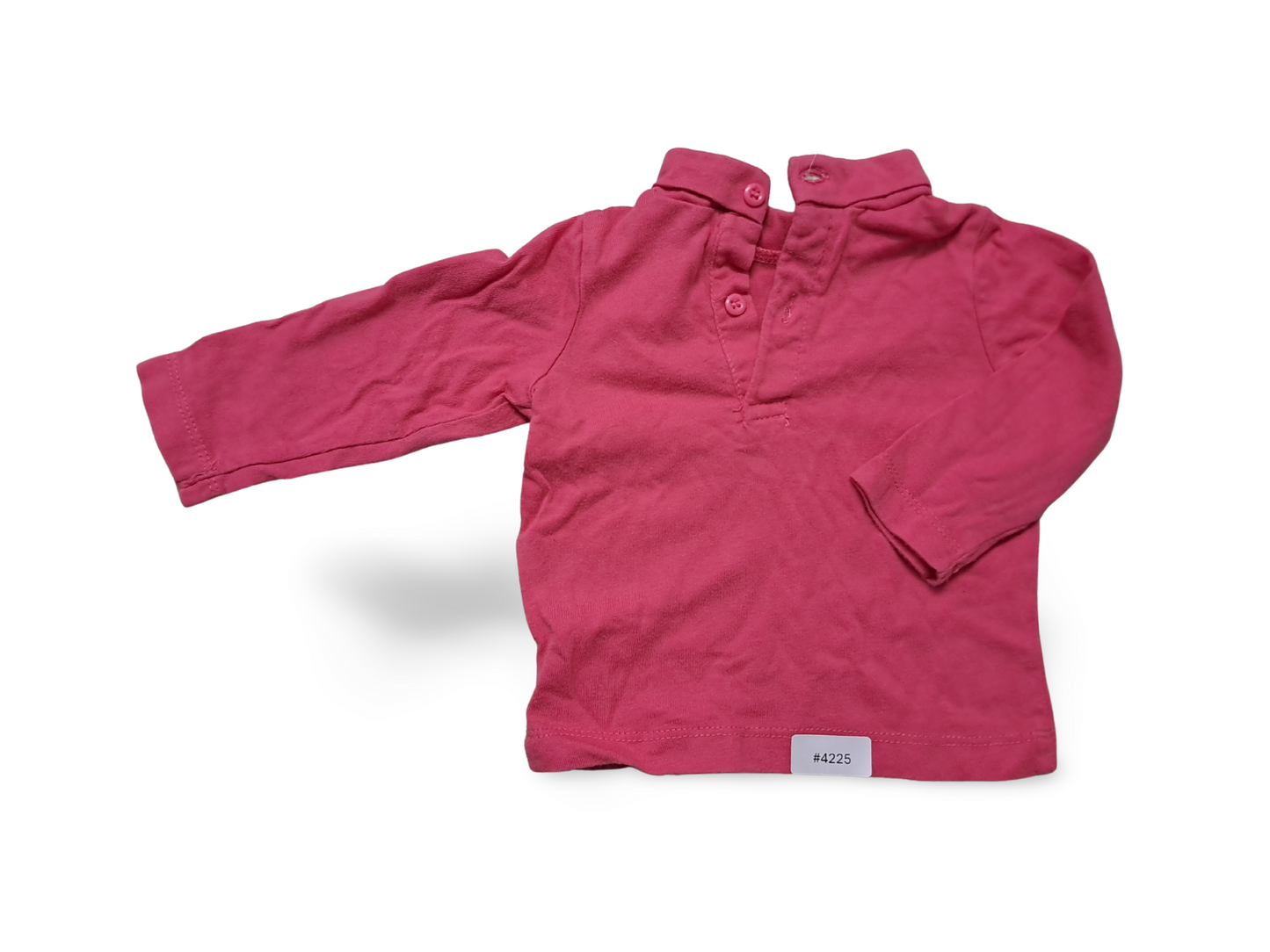 Rosa Langarmshirt mit Polokragen - Gr. 68