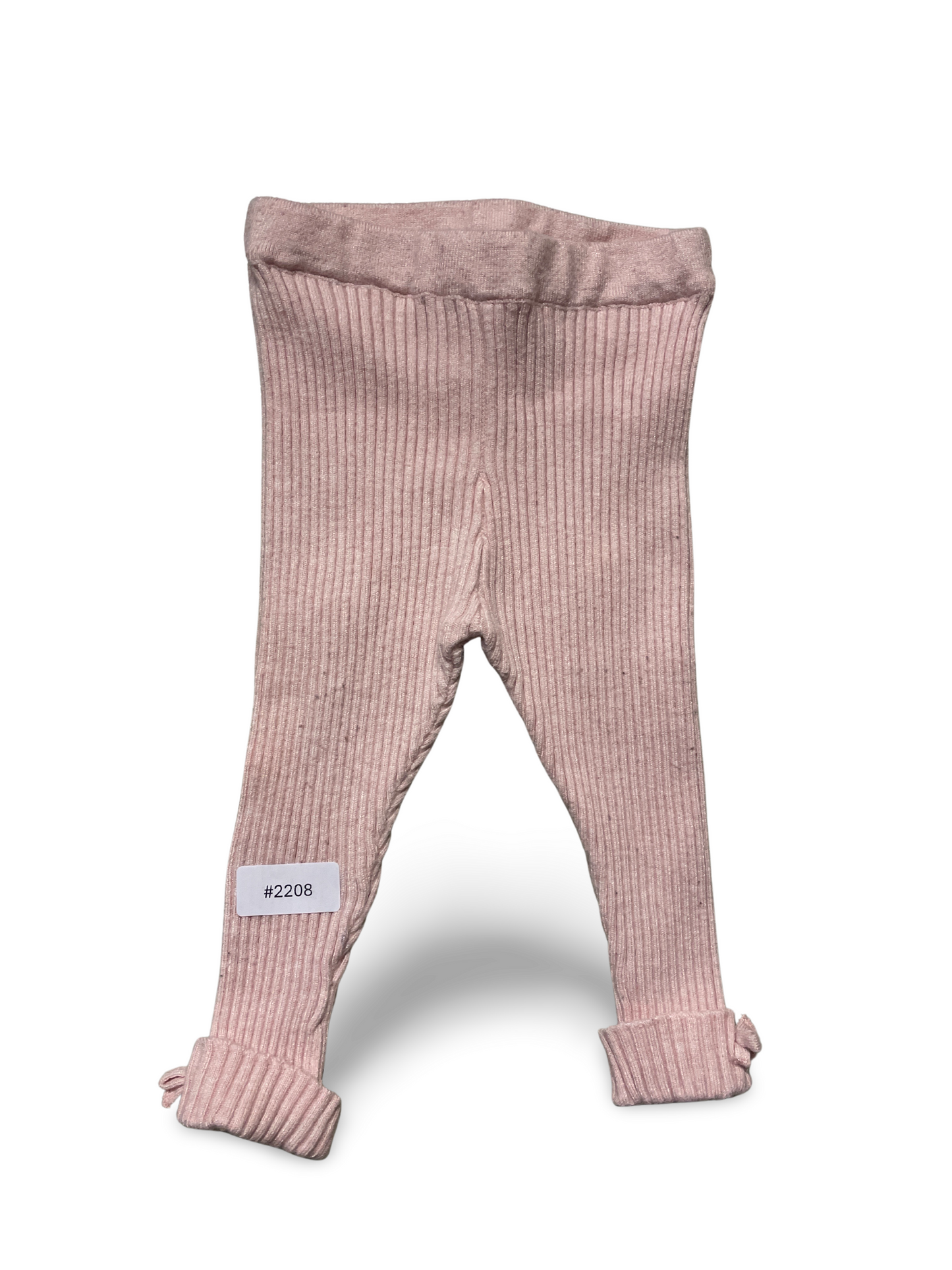 Rippleggings Rosa mit Umschlagbündchen und Schleifchen - Gr. 68