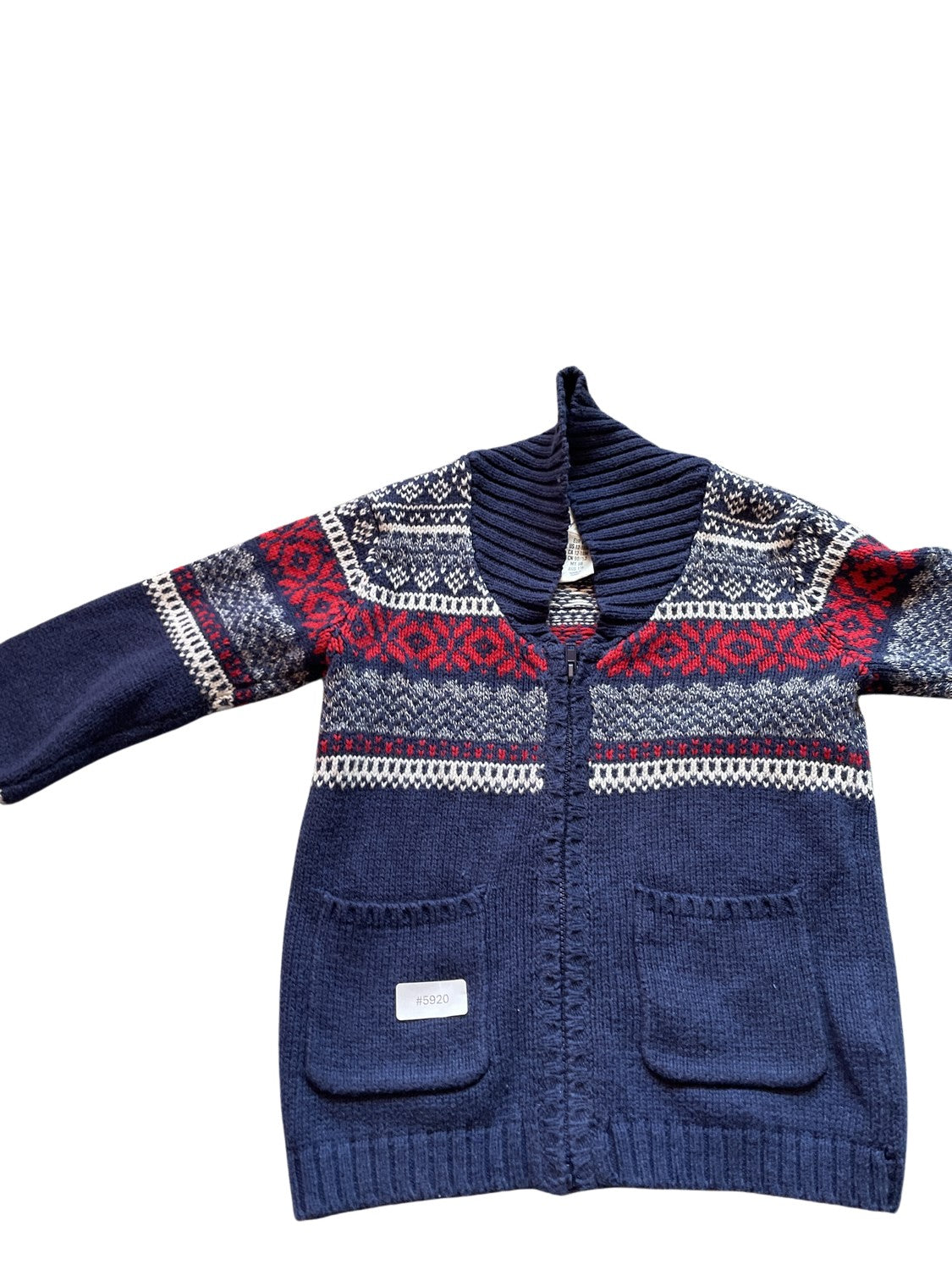 Jacke mit Norweger-Muster - Gr. 86