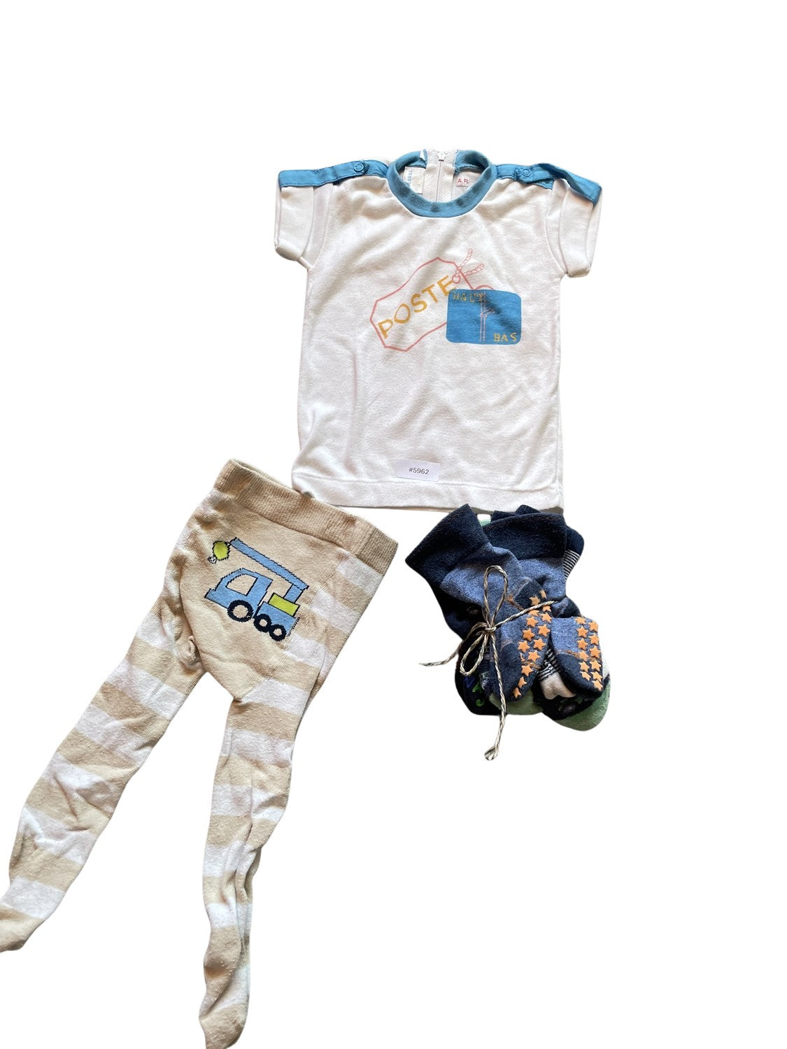 Set T-Shirt mit Strumpfhose und Hausschuhe - Gr. 74