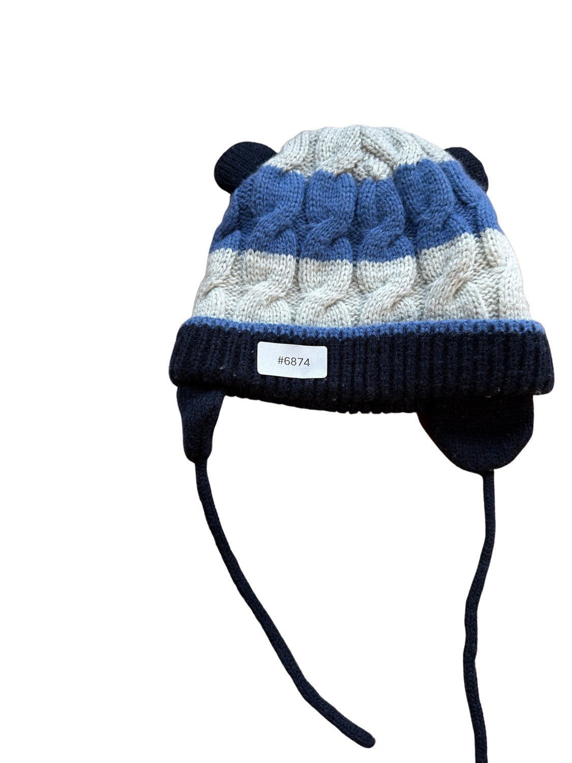 Bonnet en tricot avec oreilles d'animal - Taille 80
