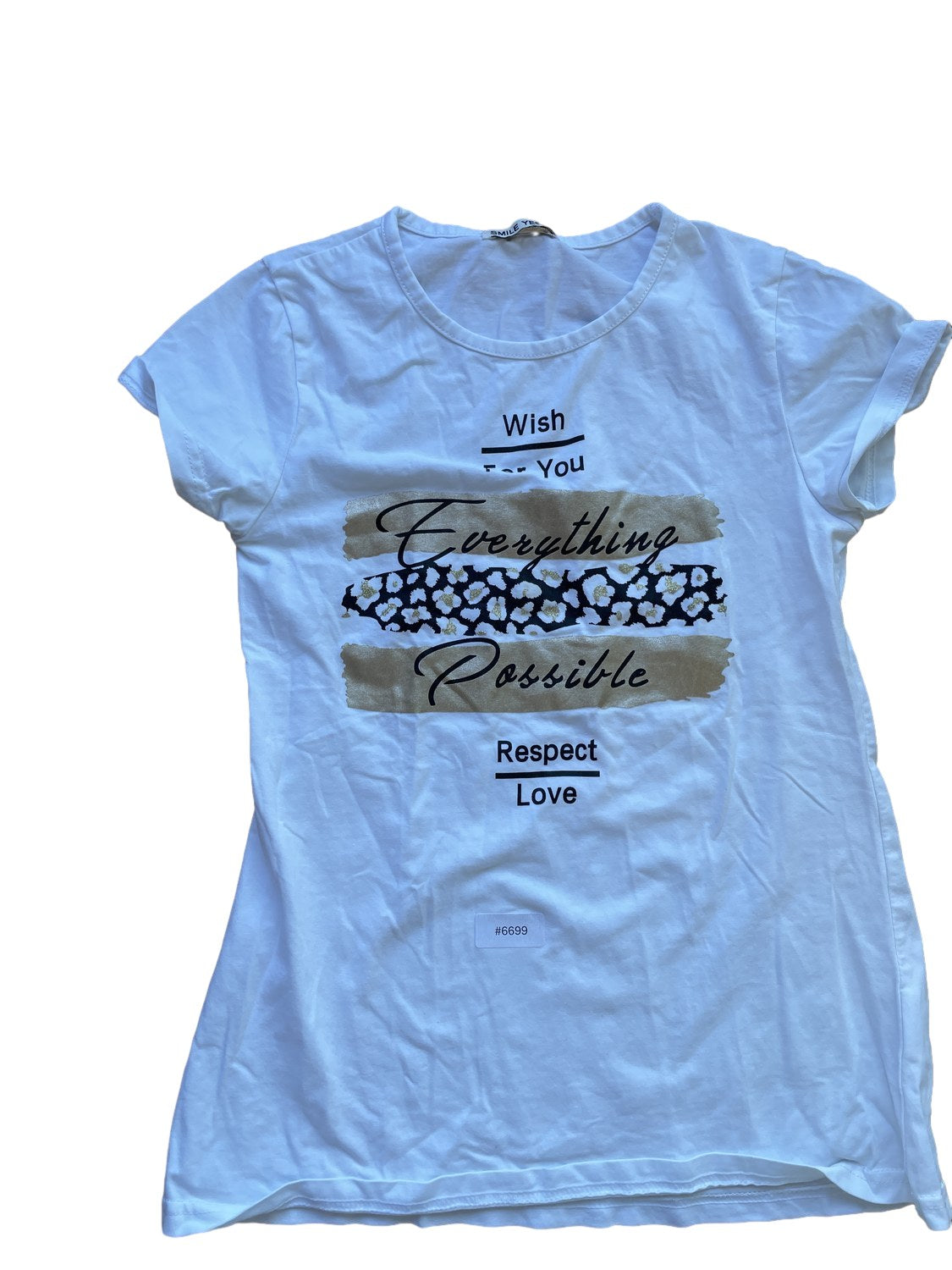 Weisses T-Shirt mit Blumenmuster - Gr. 74