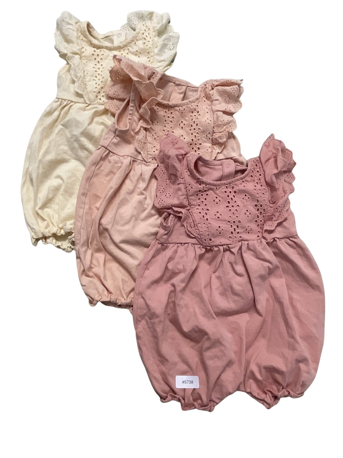 3er Bundle Strampler mit Spitze - Gr. 74