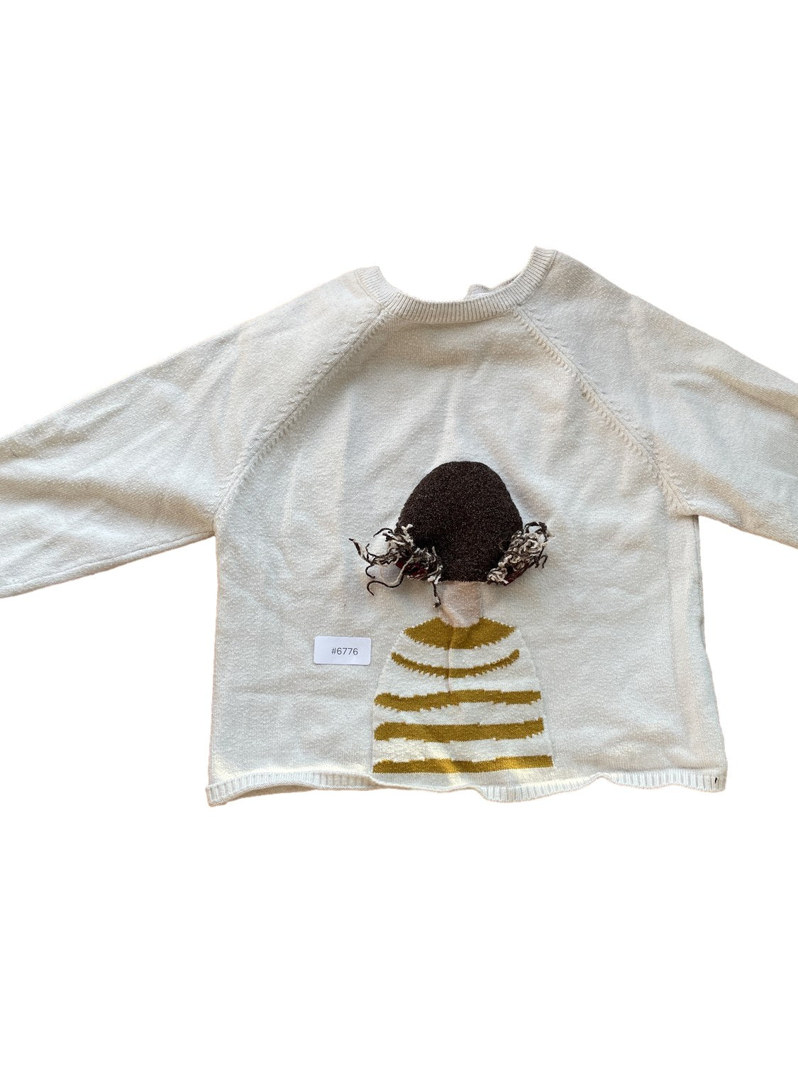 White sweater with animal motif - Size 98