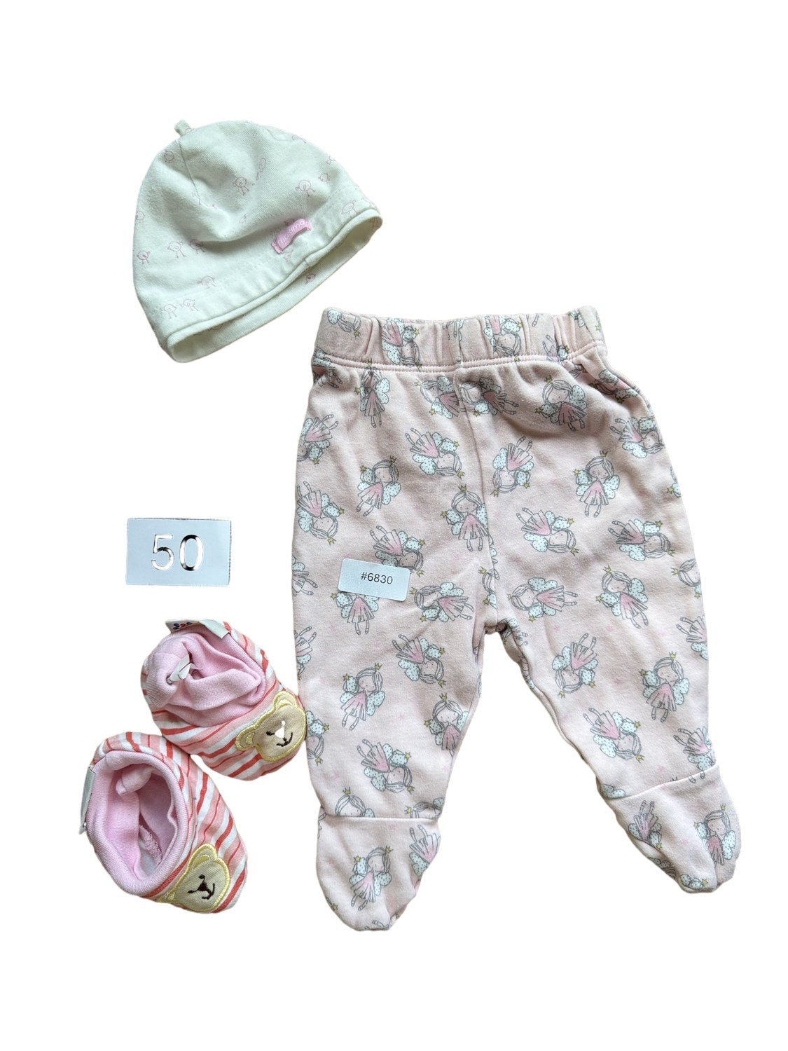 Set of hat, romper and slippers - Size 50