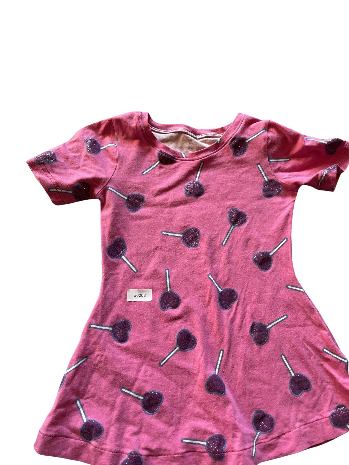 Rosa Kleid mit Lollipop-Muster - Gr. 104