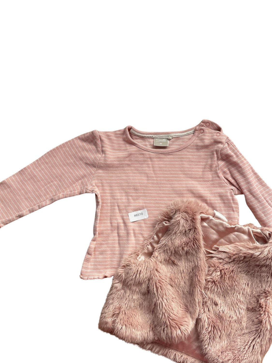 Pullover mit Fellweste - Gr. 80