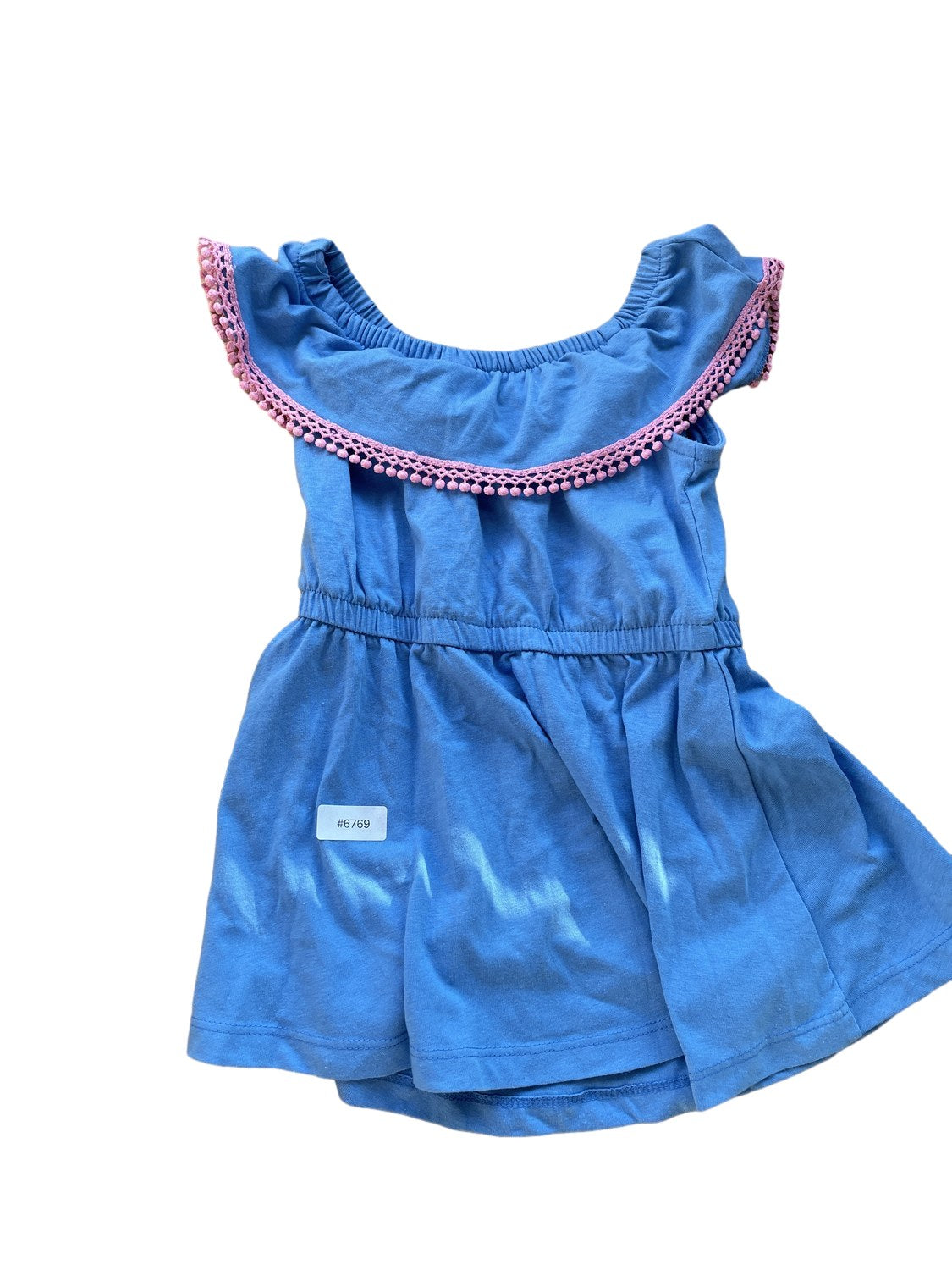 Blue dress with pom-poms - Size 98