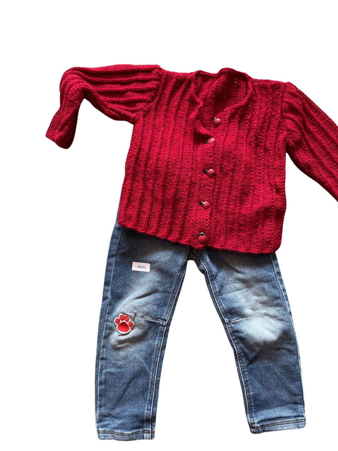 Strickjacke und Jeans Set - Gr. 98