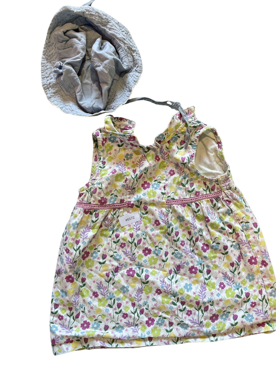 Geblümtes Kleid mit Mütze - Gr. 74